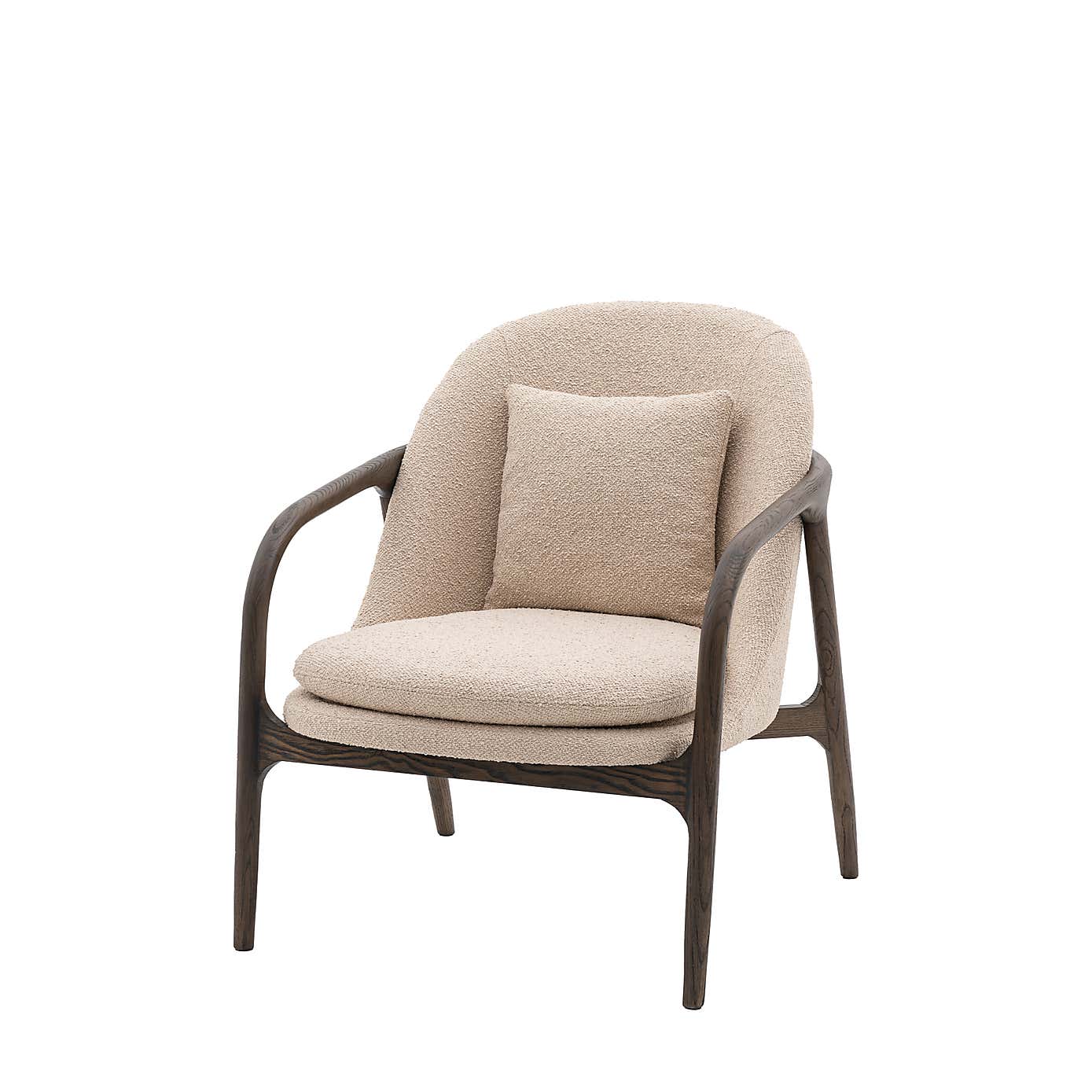 Aurora Fabric Wooden Arm Accent Chair