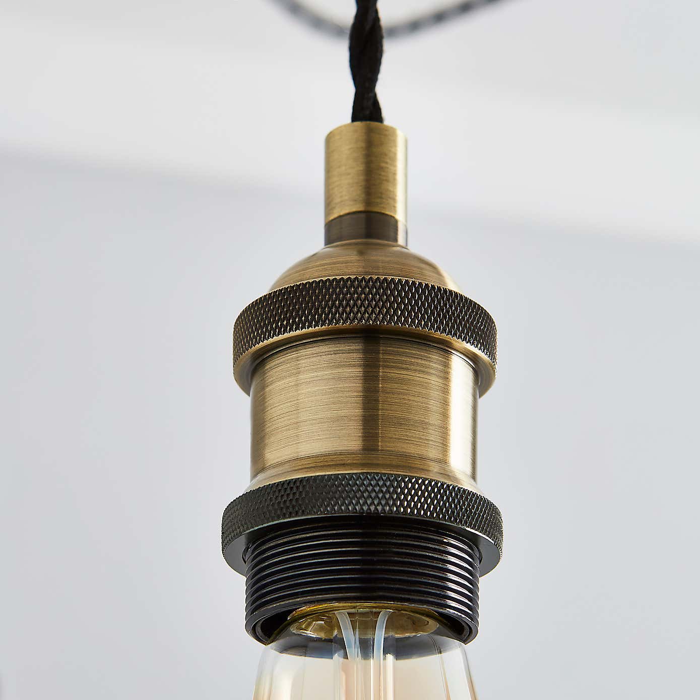 Logan 5 Light Spider Antique Brass Industrial Cluster Flex Fitting