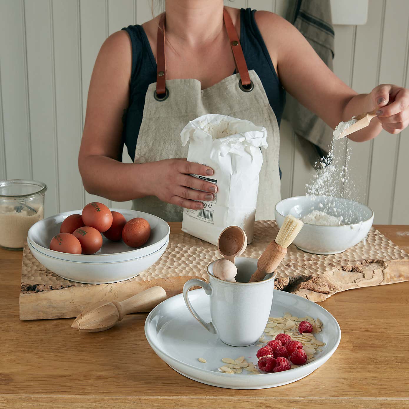 Denby Elements Stone White Set of 4 Pasta Bowls