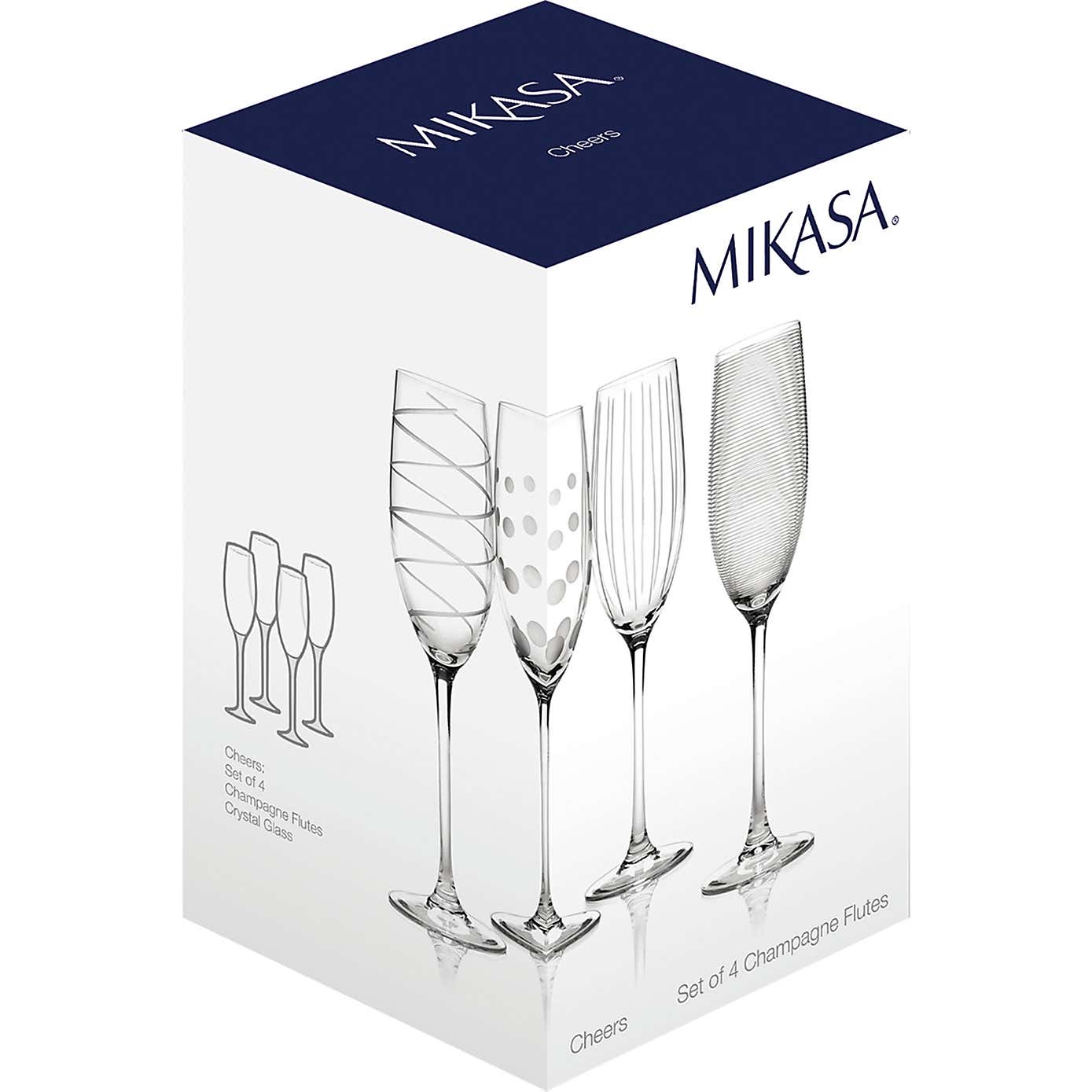 Mikasa Cheers Set of 4 Flutes