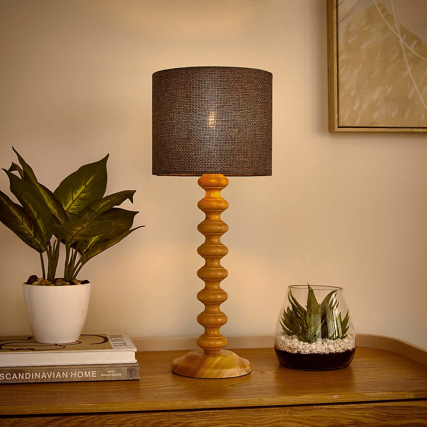 Barkweave Easy Fit Drum Lamp Shade