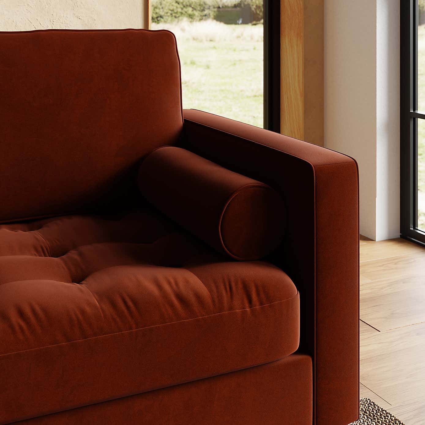 Zoe Casual Sit Velvet 3 Seater Sofa