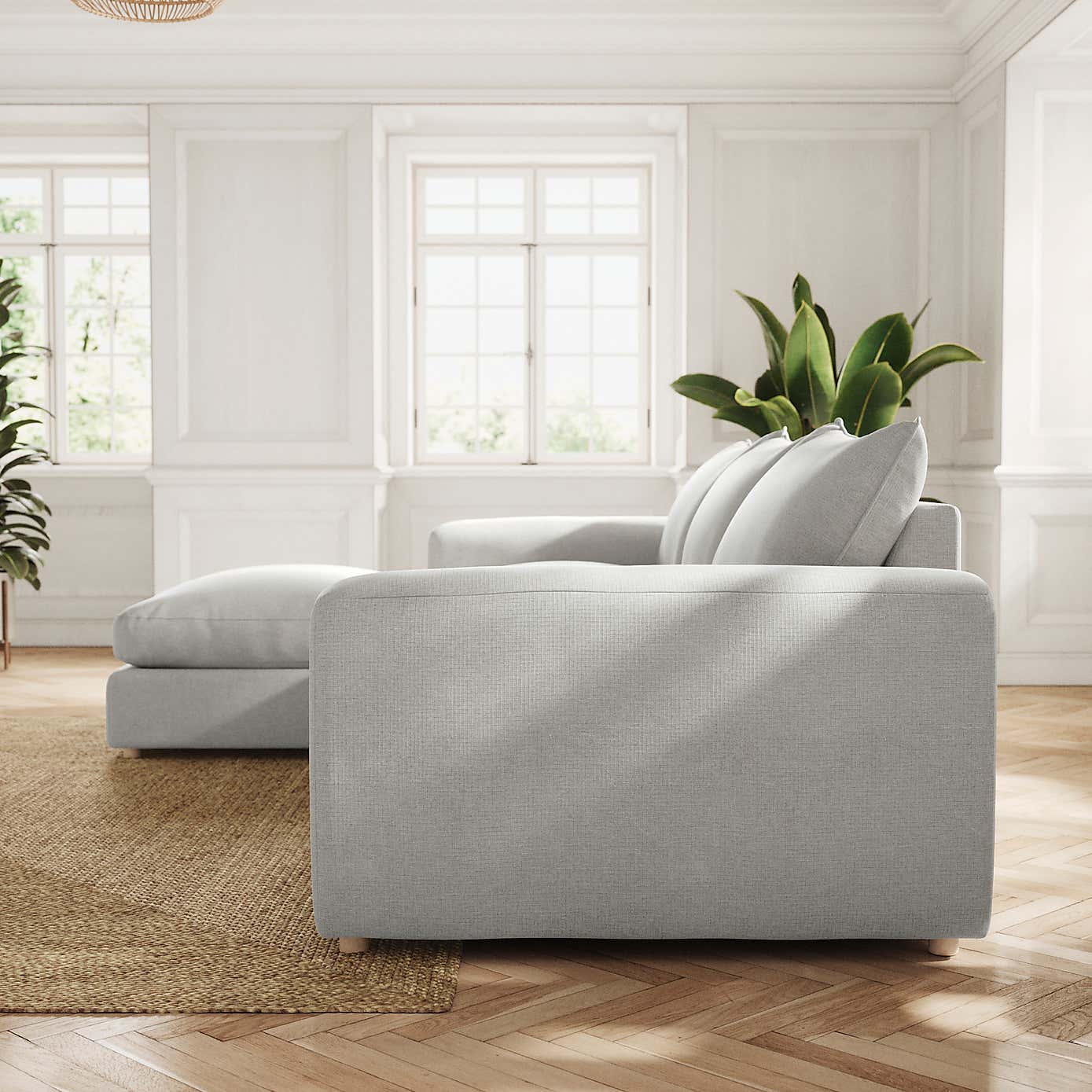 Austin Tonal Weave Left Hand Facing Corner Chaise, Silver