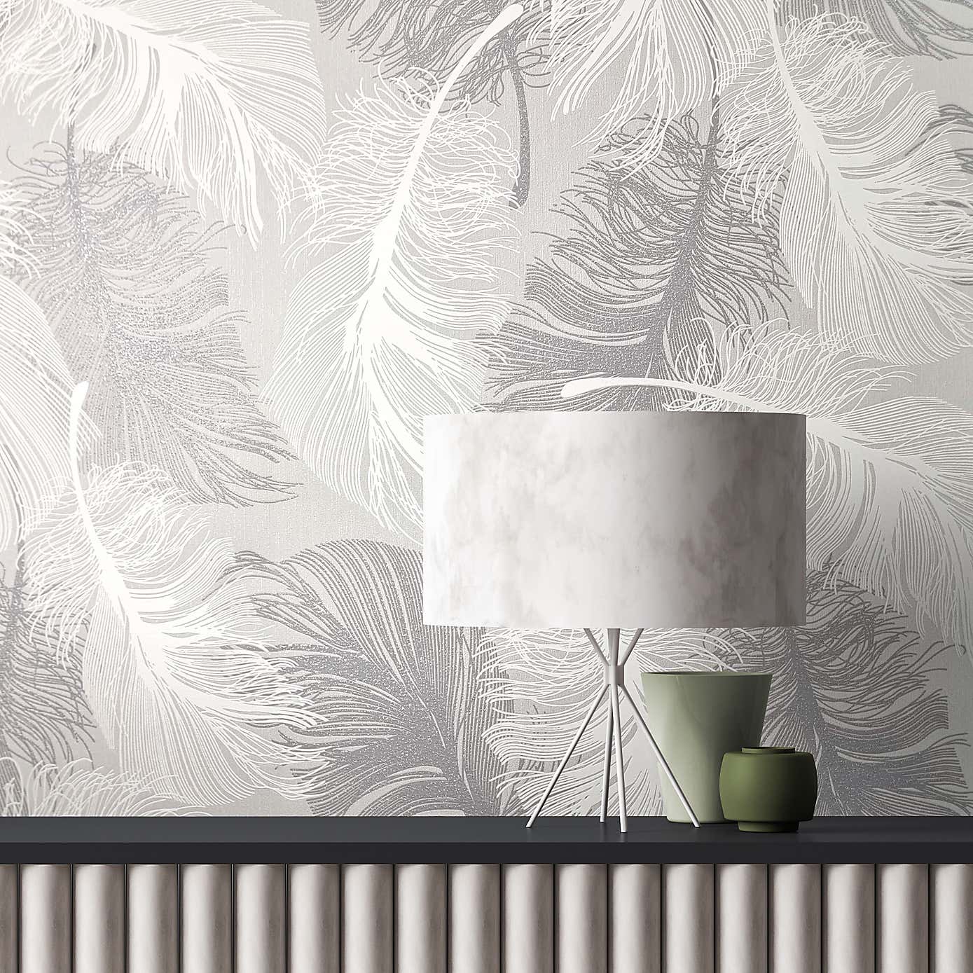 Coloroll Feather Dappled Grey Wallpaper