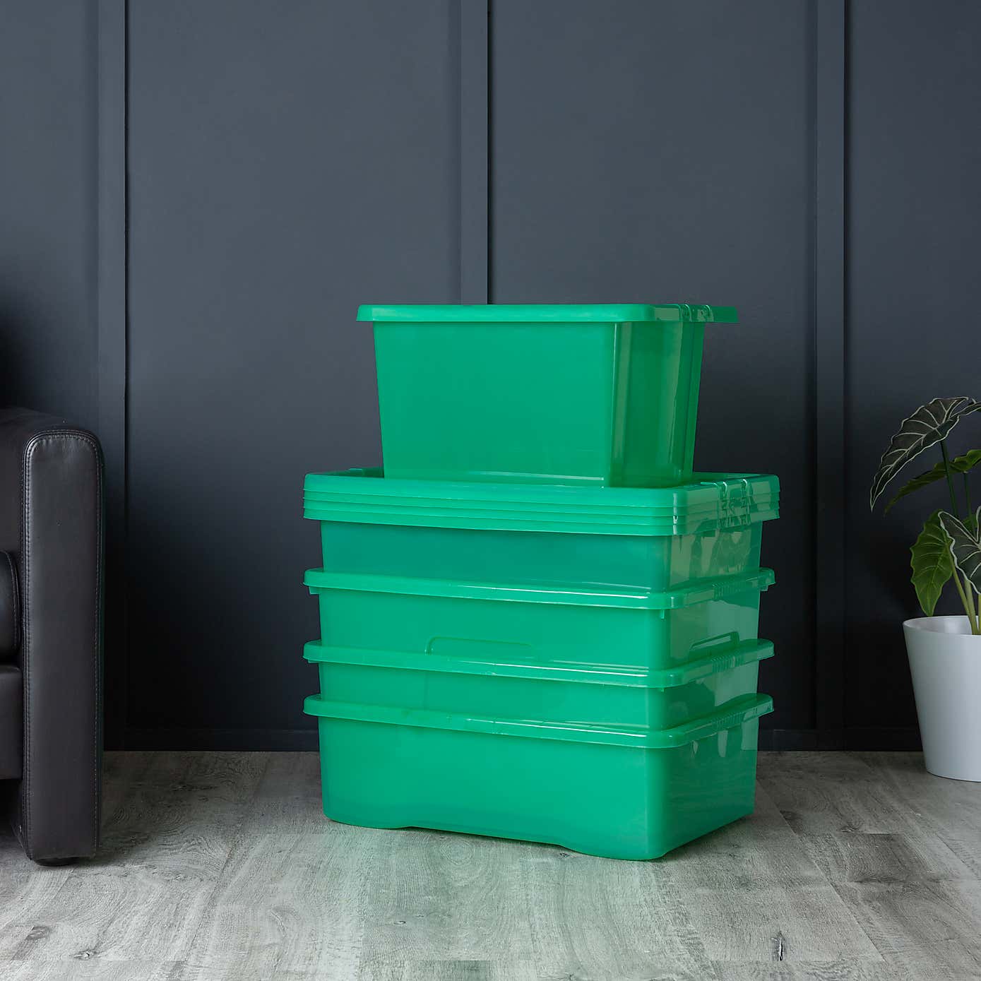 Wham Crystal Set of 5 Assorted Size Boxes & Lids