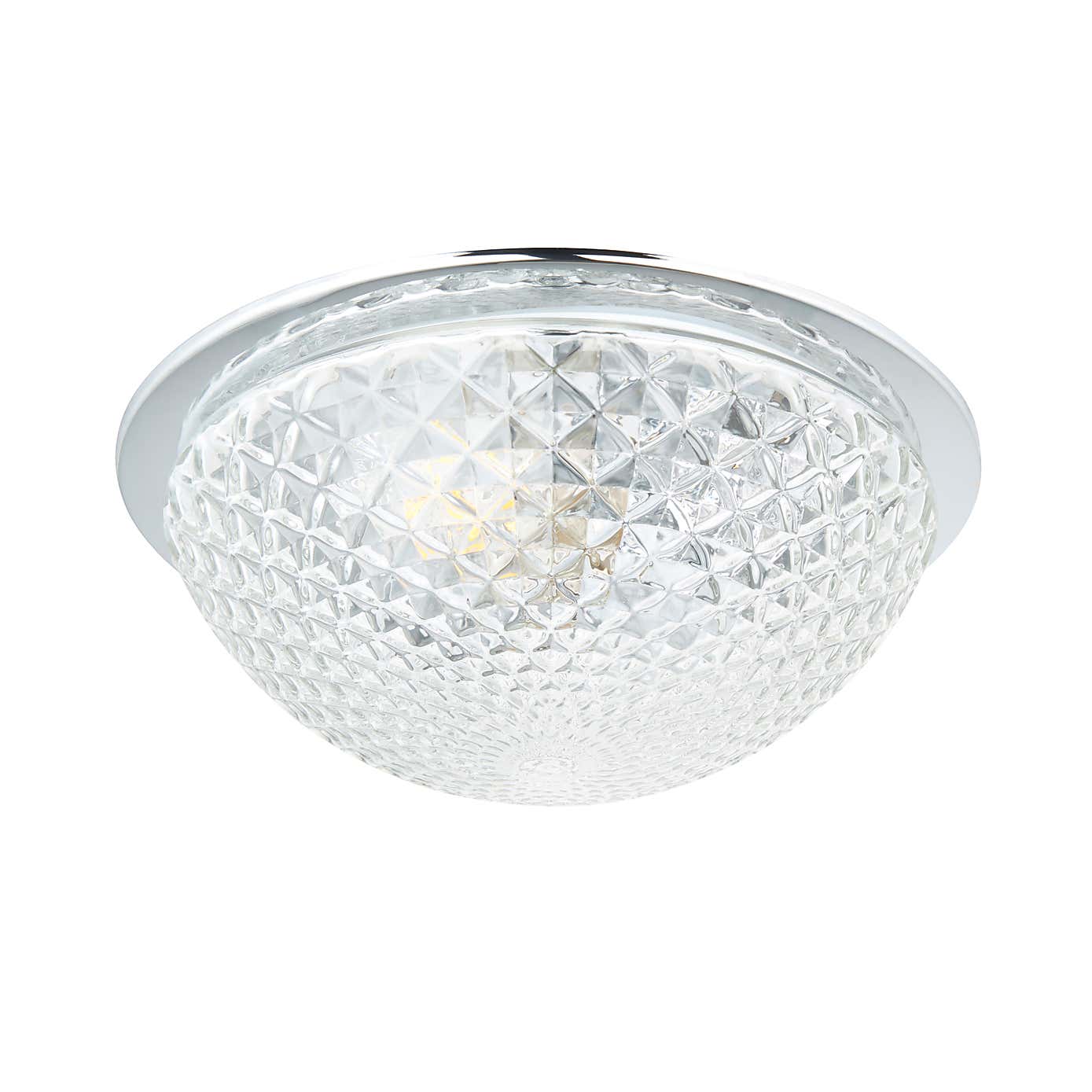Tropic Faceted Dome Flush Bathroom Ceiling Fitting