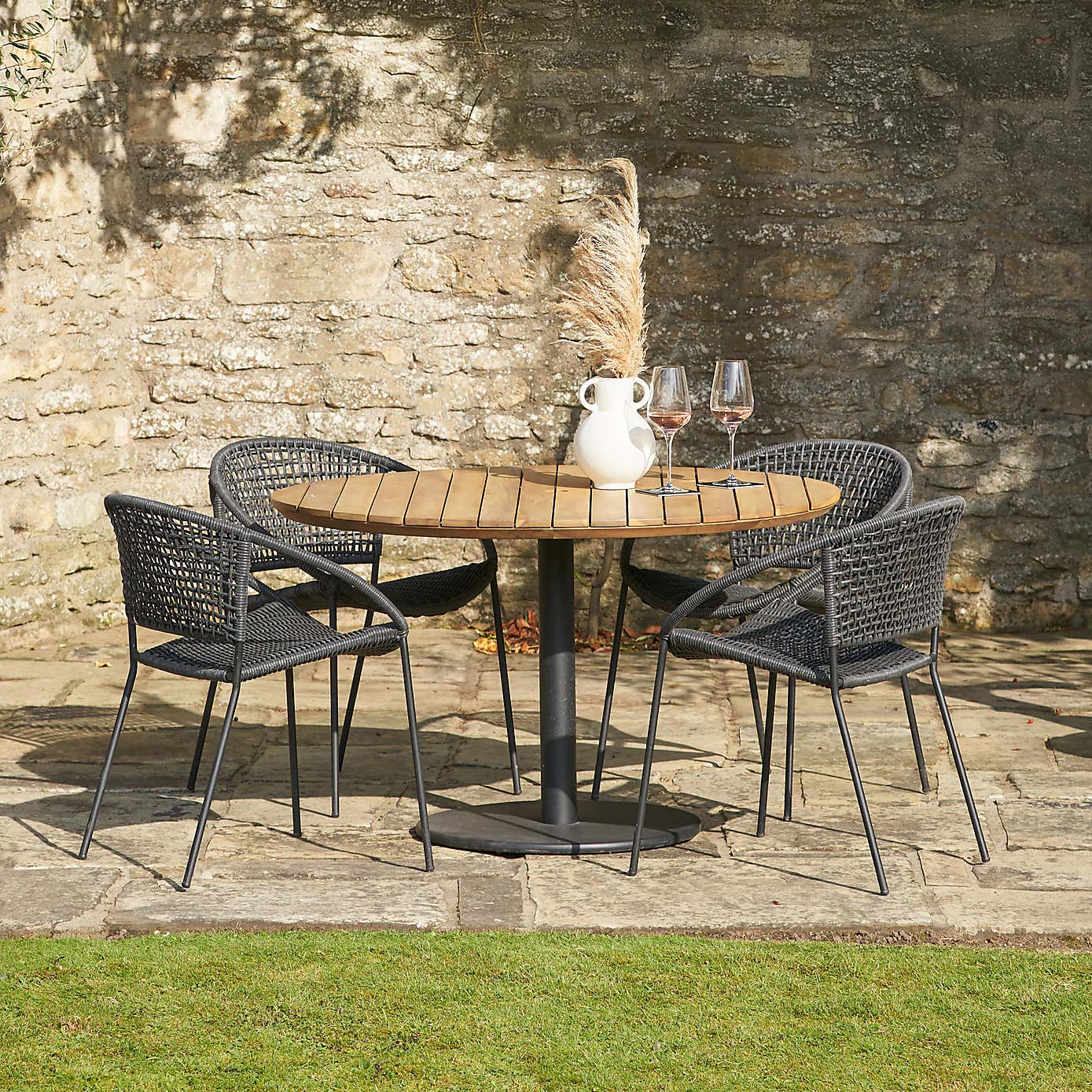 Pacific Lifestyle Dakota Black Outdoor 4 Seater Dining Set