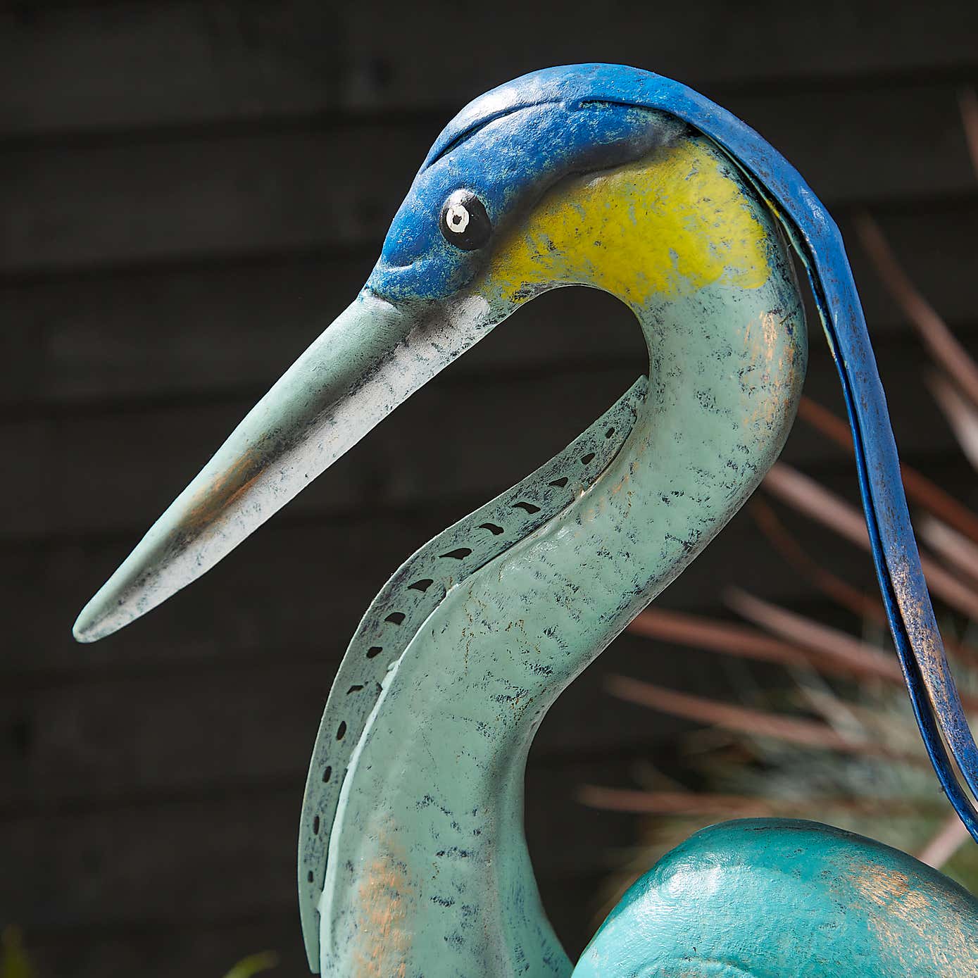 Blue & Gold Iron Crane Ornament