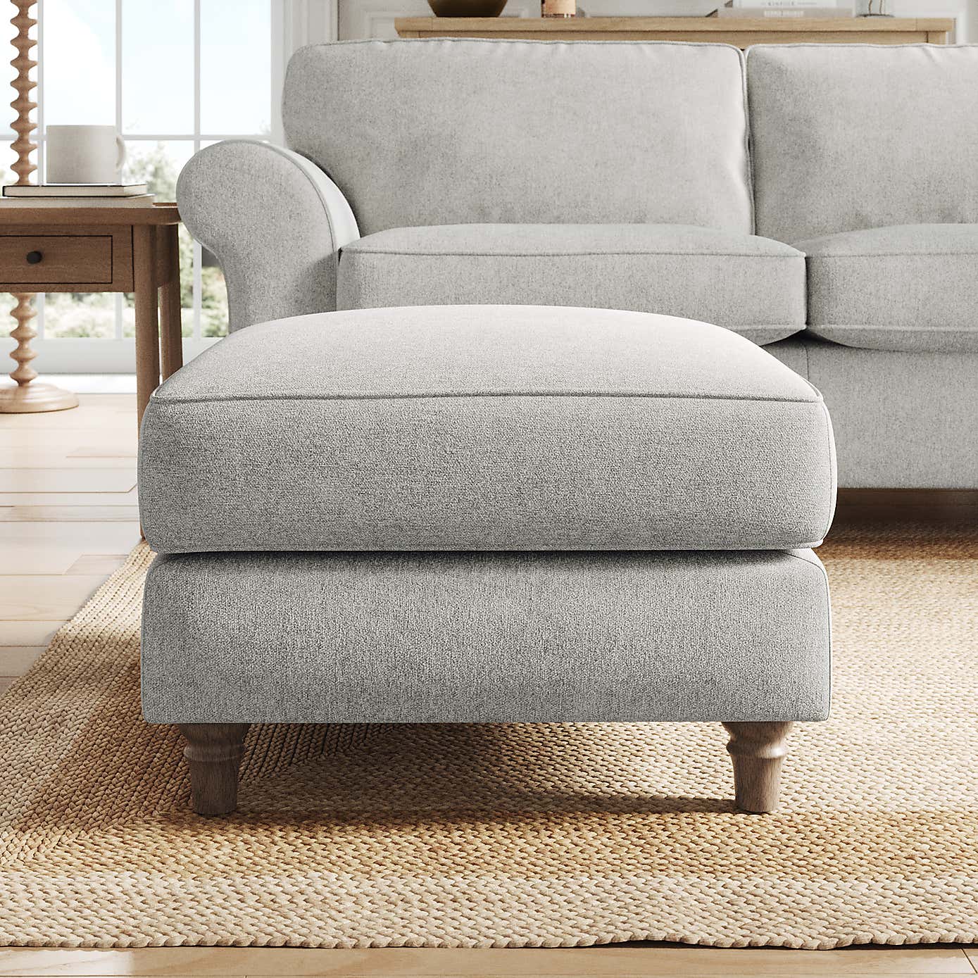 Flori Footstool, Soft Chenille