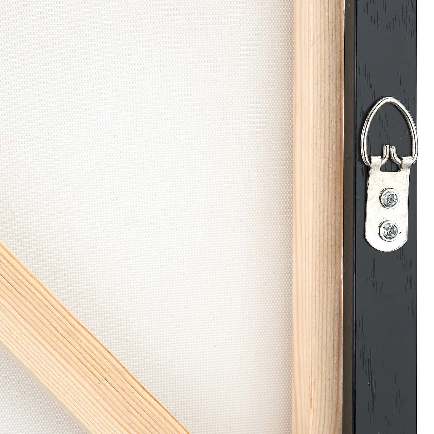 Monochrome Abstract Square Framed Canvas