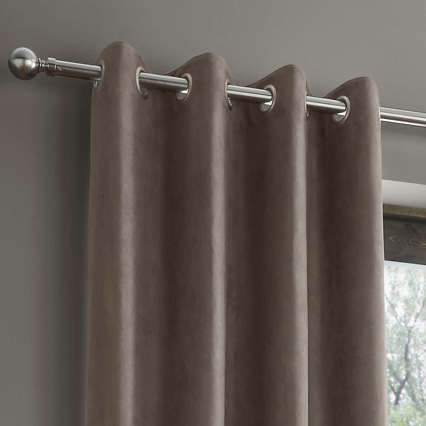 Catherine Lansfield Faux Suede Eyelet Curtains