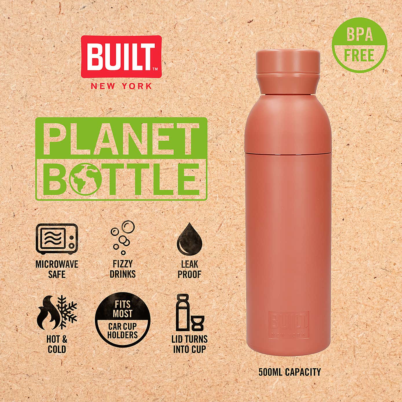 Built 500ml Plastic Water Bottle