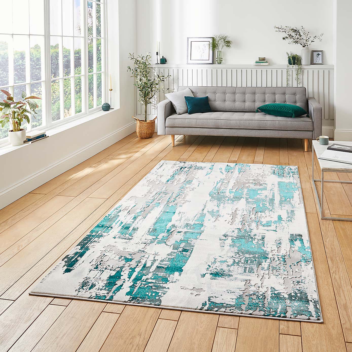 Apollo Marble Effect Washable Rug