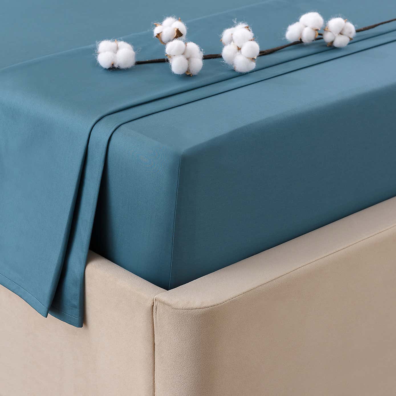 Dorma 300 Thread Count 100% Cotton Sateen Plain Flat Sheet