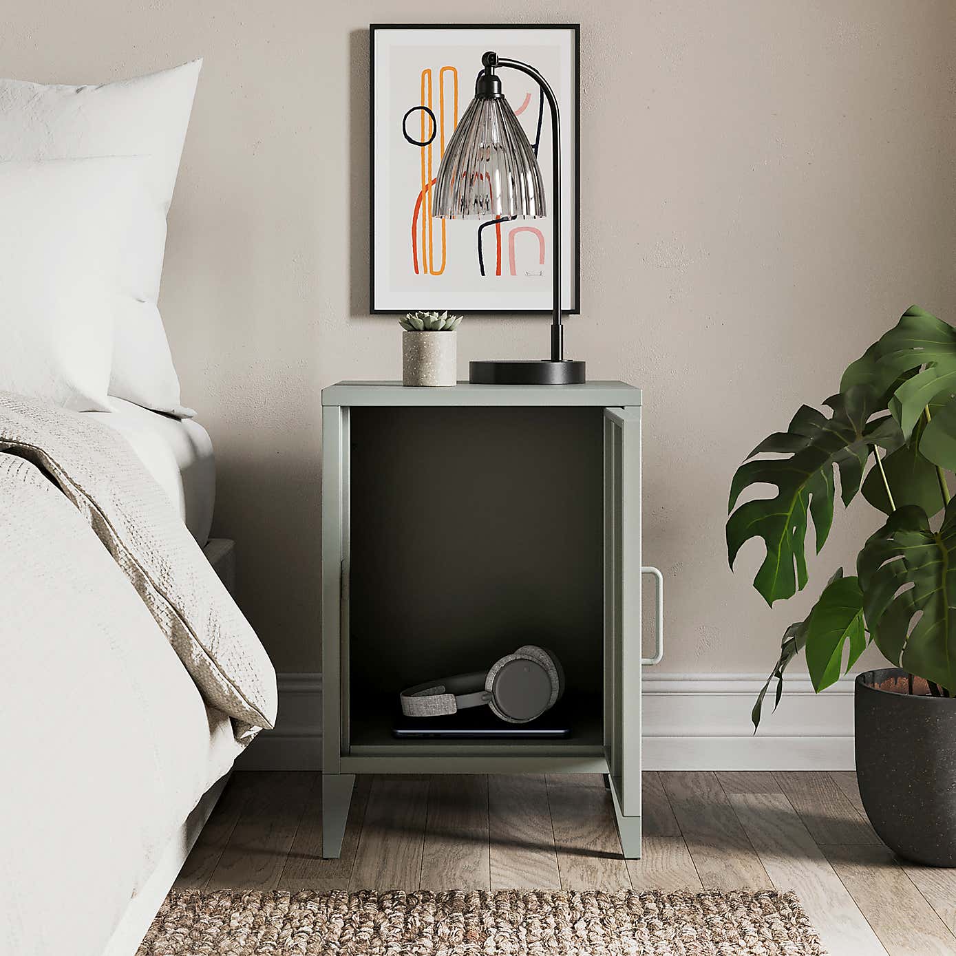 Helga Metal Bedside Table