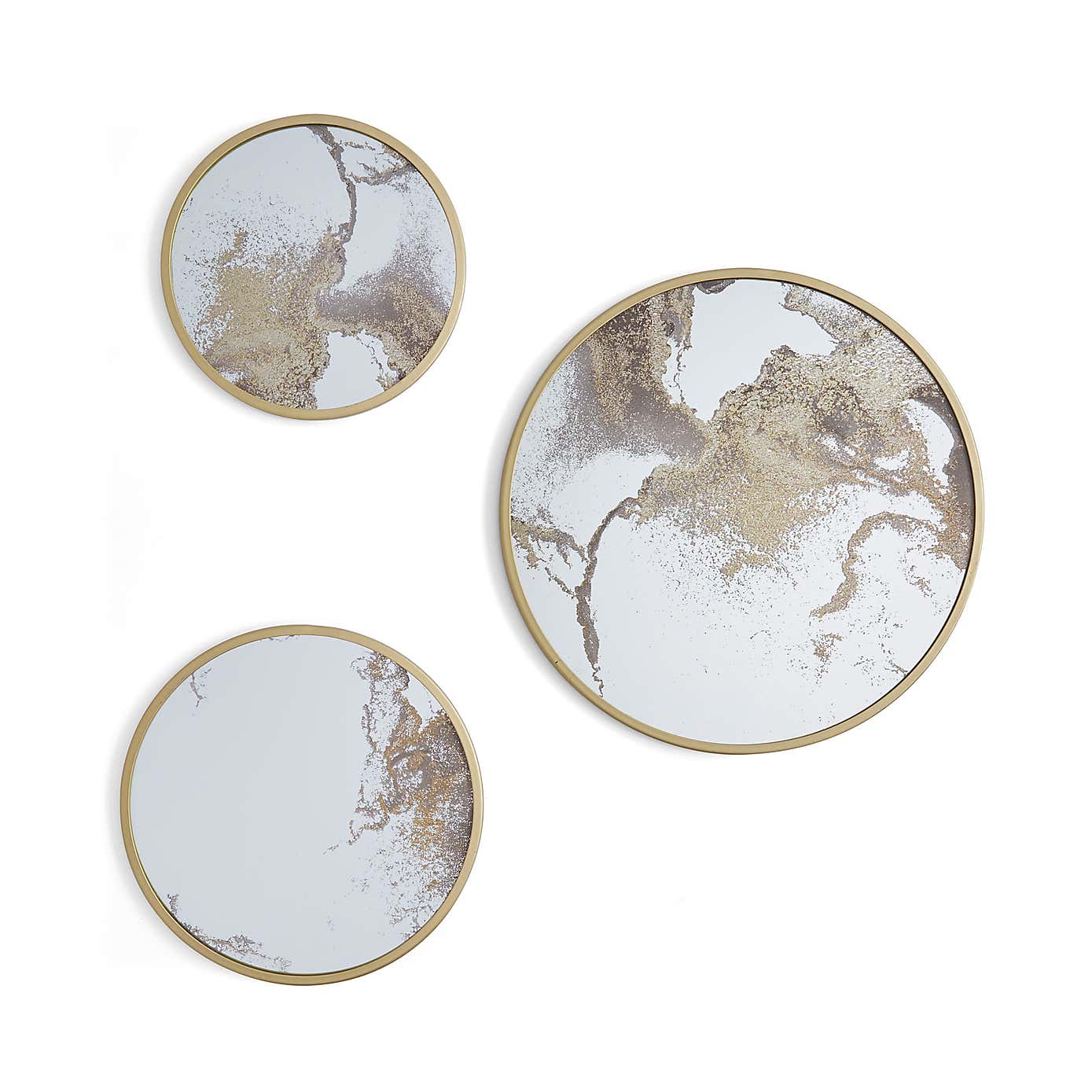 Set of 3 Minimalux Round Mirrored Wall Art