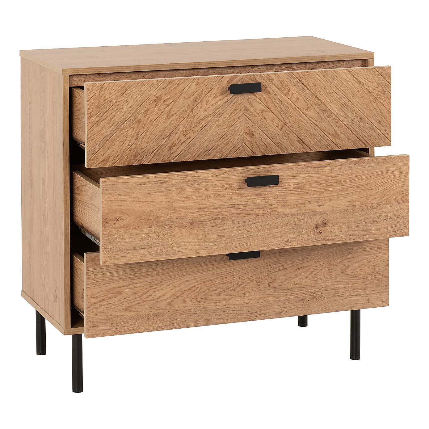 Barker 3 Drawer Chest, Oak Effect