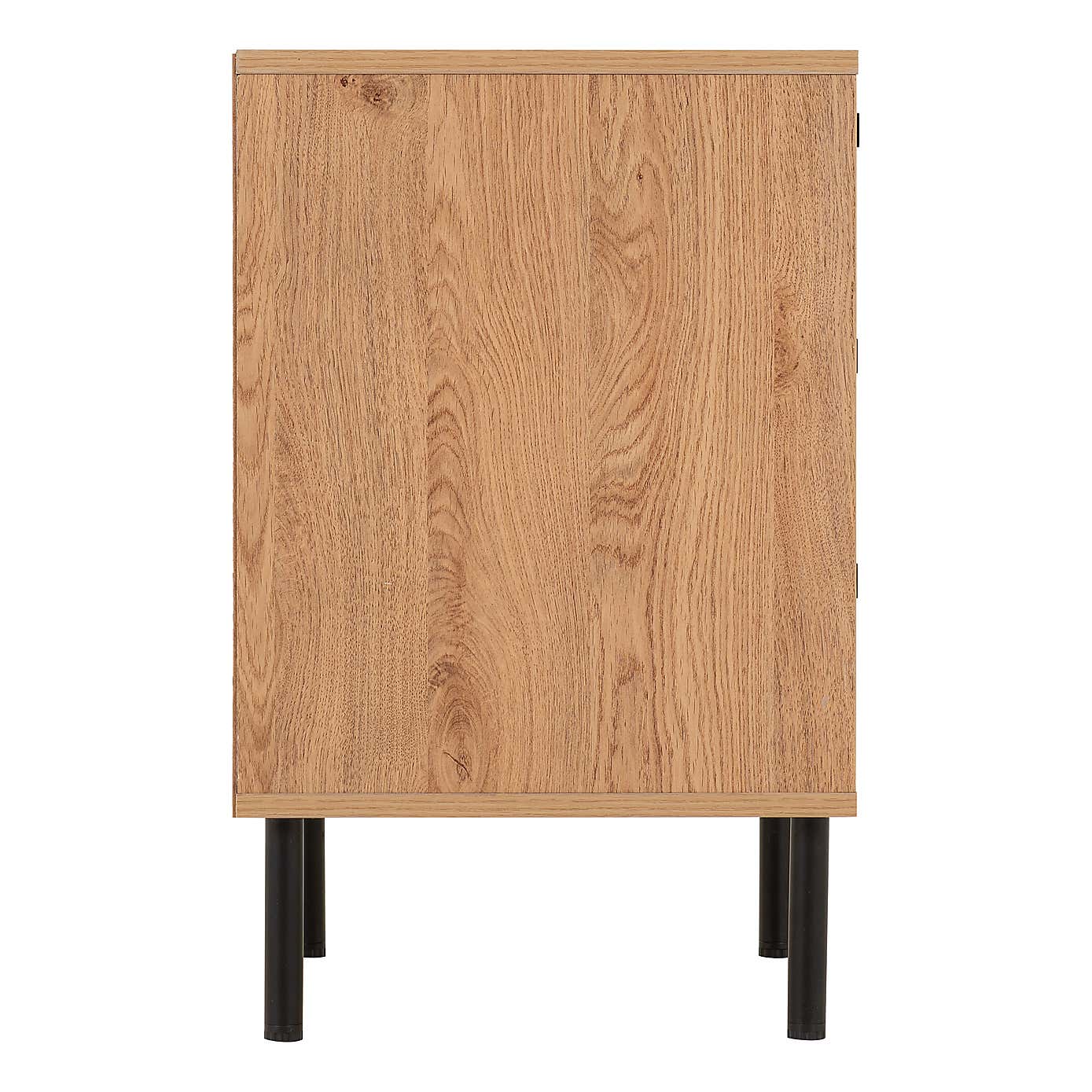 Leon 3 Drawer Bedside Table, Oak Effect