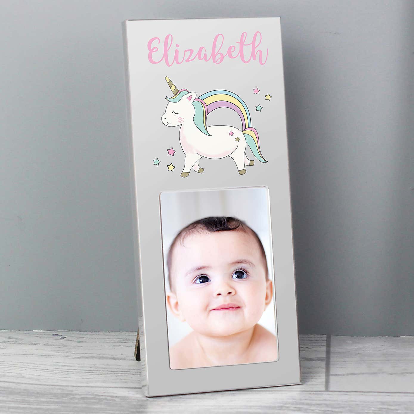 Personalised Small Baby Unicorn Portrait Photo Frame