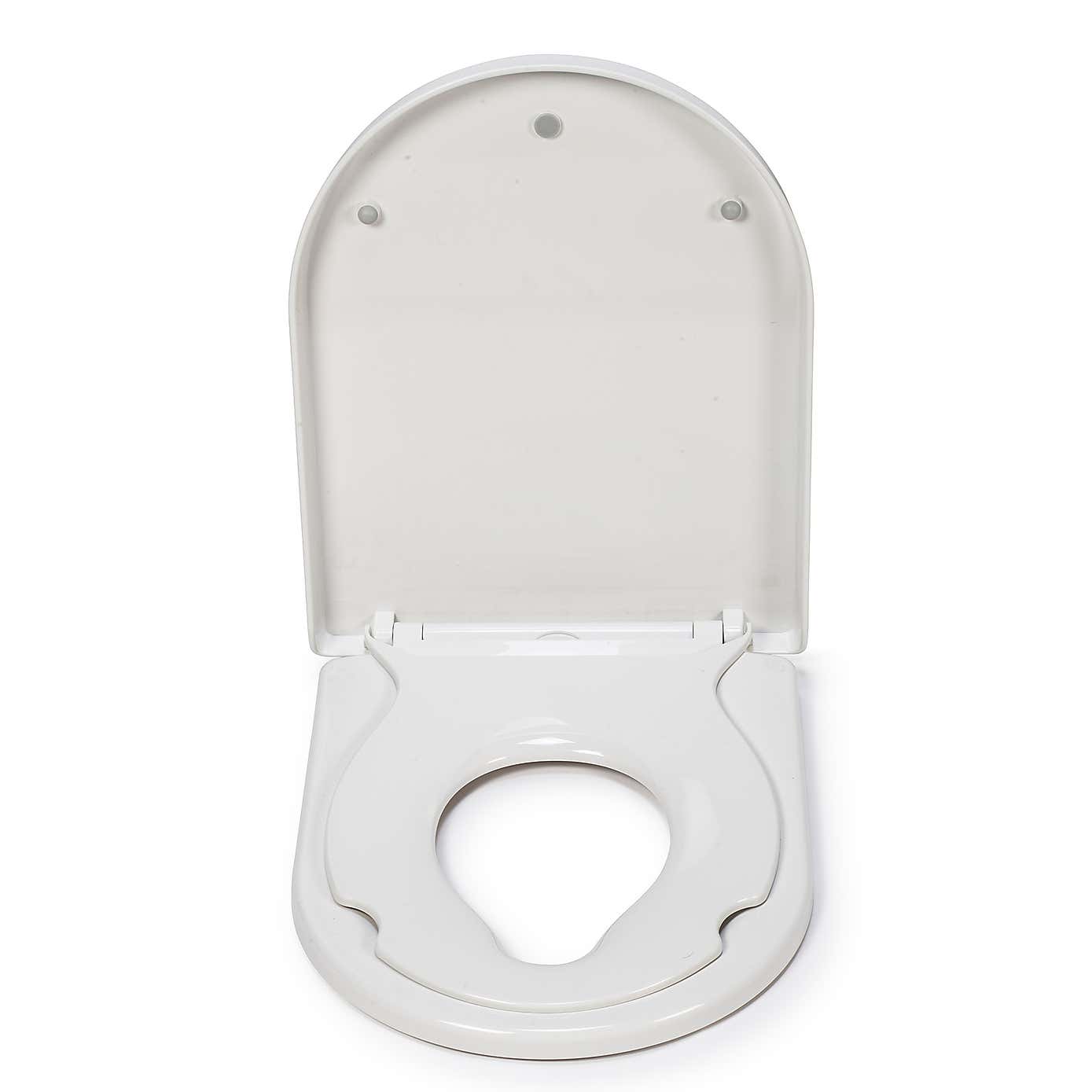 Croydex Hillier White Stick-n-Lock D Shape Family Toilet Seat