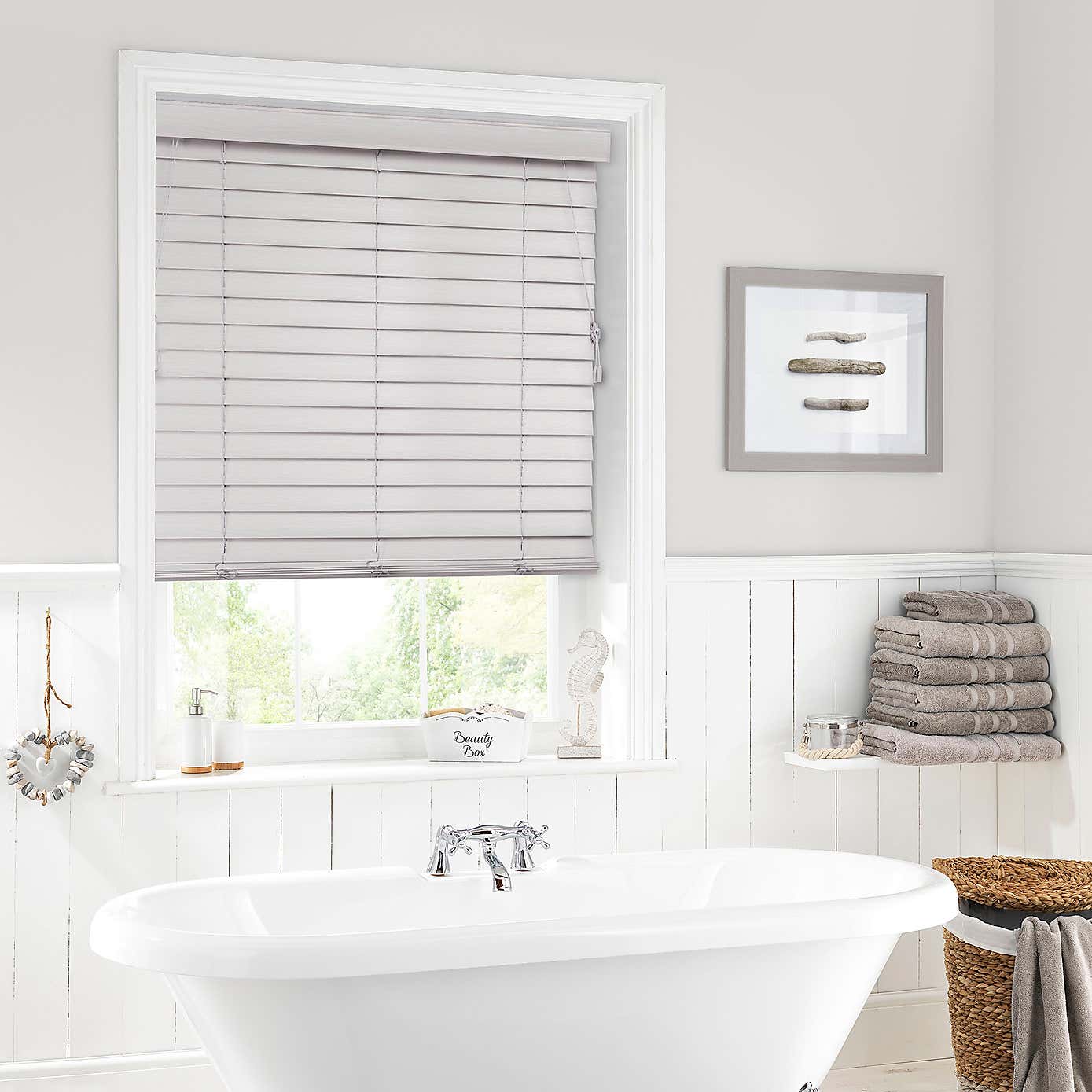 50mm Slats Limed White Venetian Blind