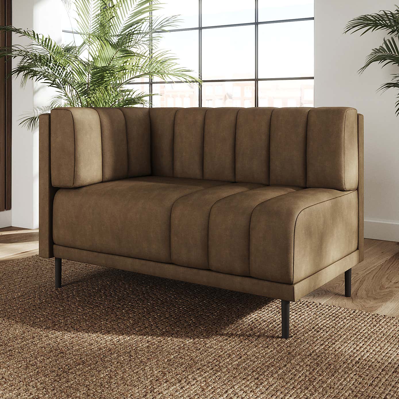 Amali Corner Dining Bench, Faux Leather