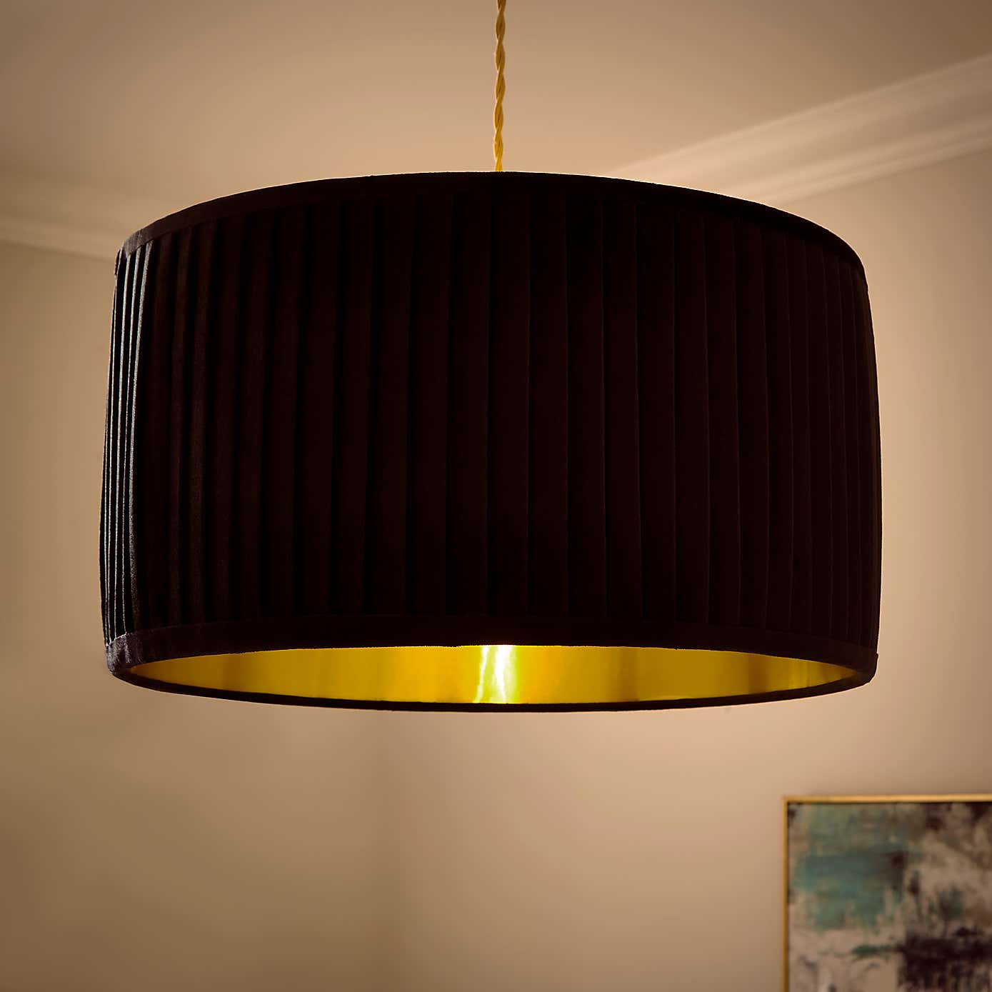 Sawyer Pleated Velvet Drum Lamp Shade
