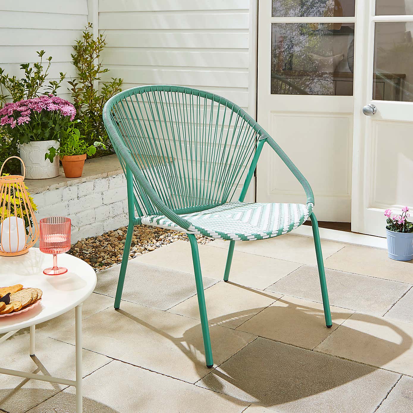 Riviera Chair Jade and White