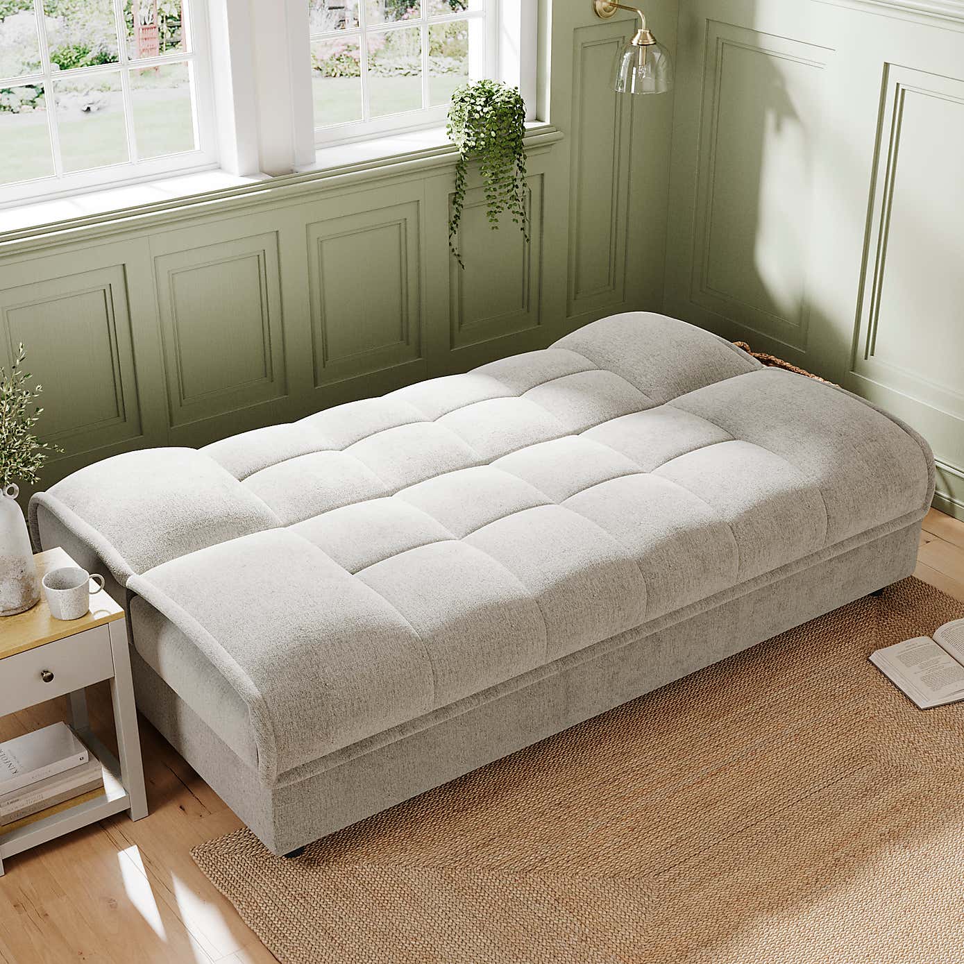 Emery Squish Soft Chenille Clic Clac Storage Sofa Bed