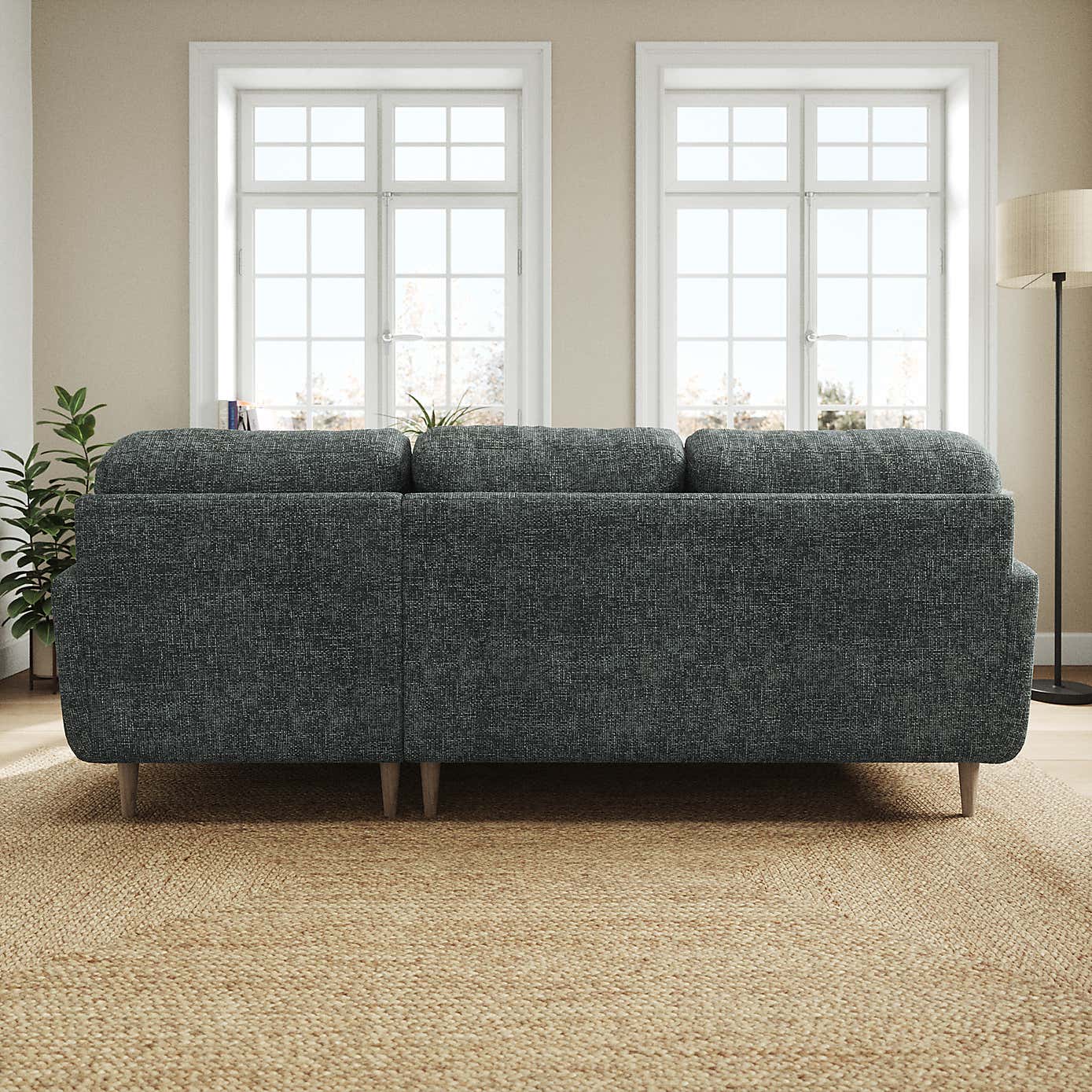 Sven Chunky Chenille Large Corner Chaise Sofa