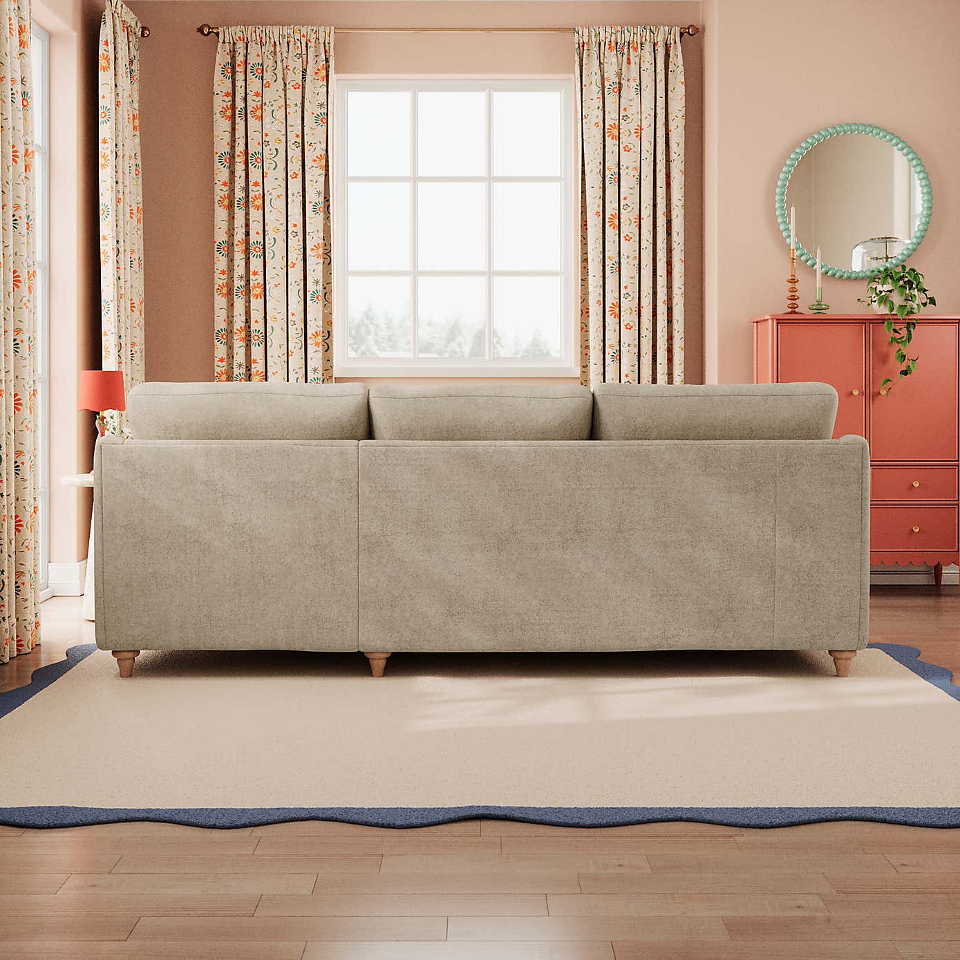 Hattie Tonal Plush Chenille Corner Chaise Sofa