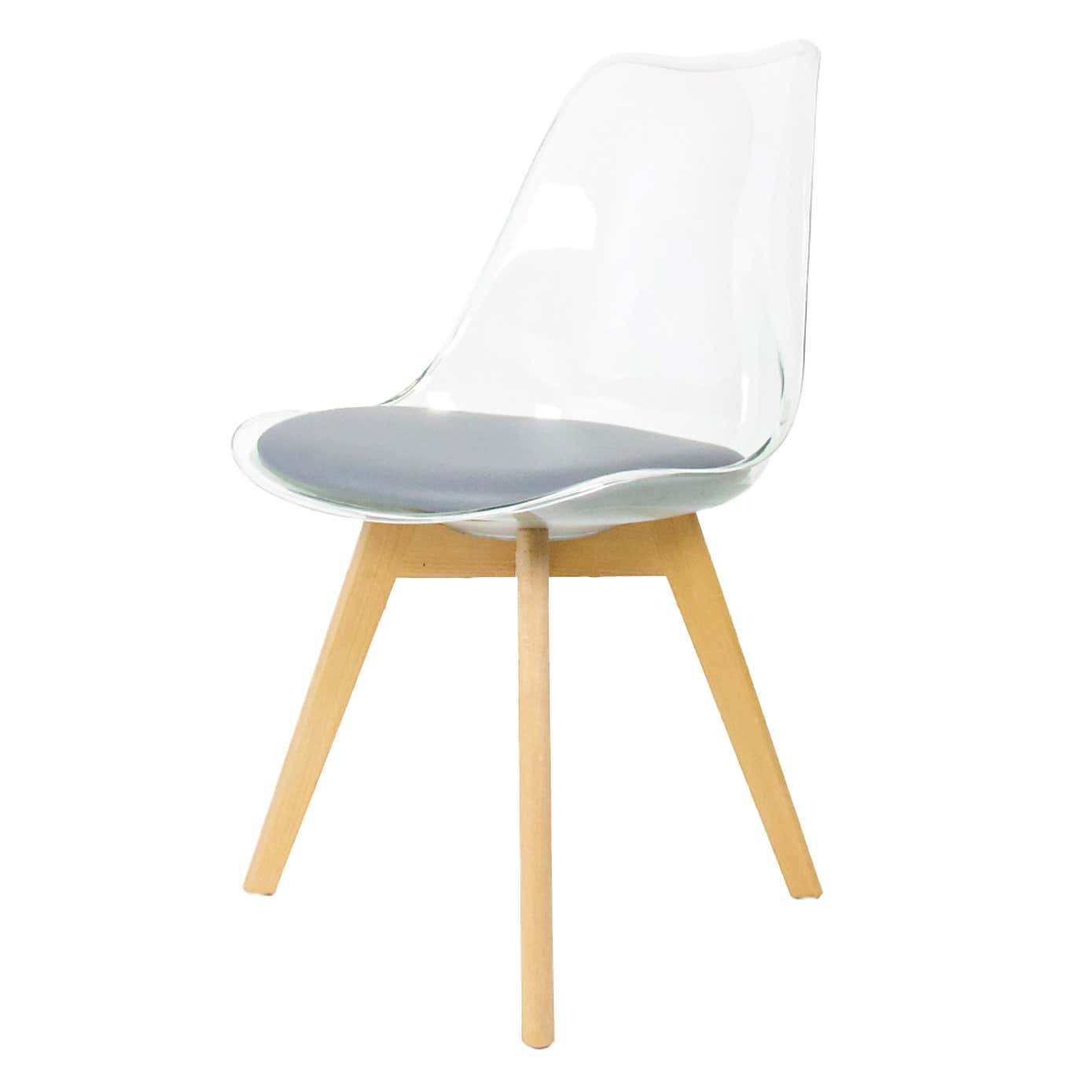 Fusion Living Soho Clear Plastic Dining Chair with Squared Legs