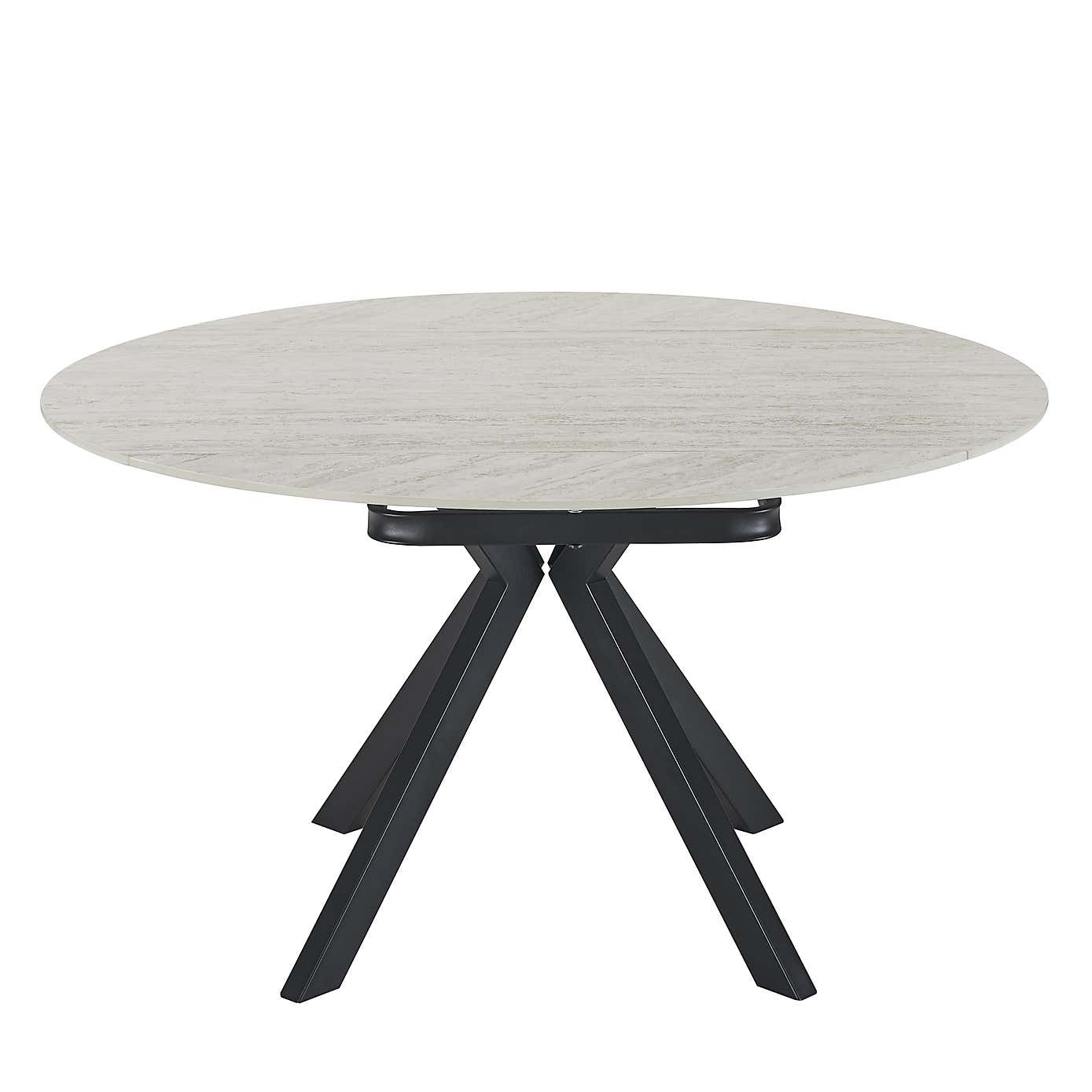 Indus Valley Camden Extendable 4-6 Seater Round Ceramic Dining Table