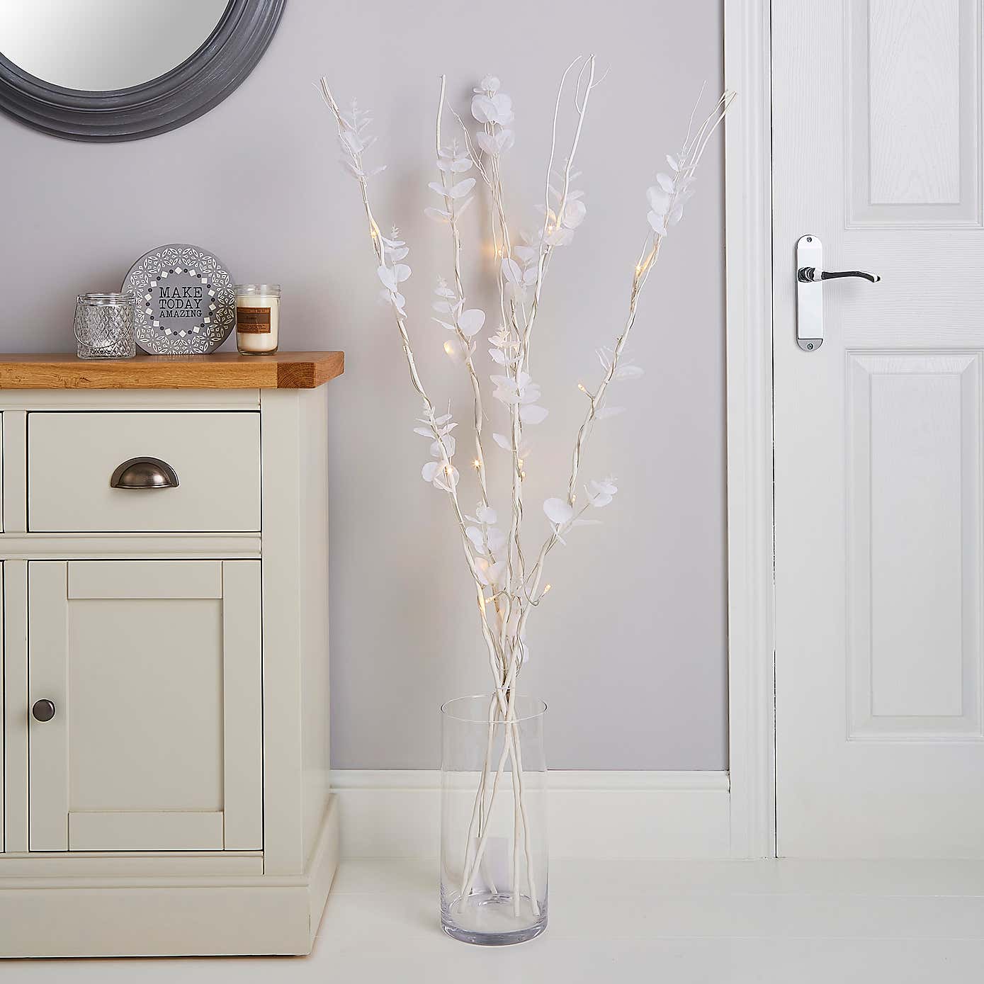 Artificial White Eucalyptus Twig Tree