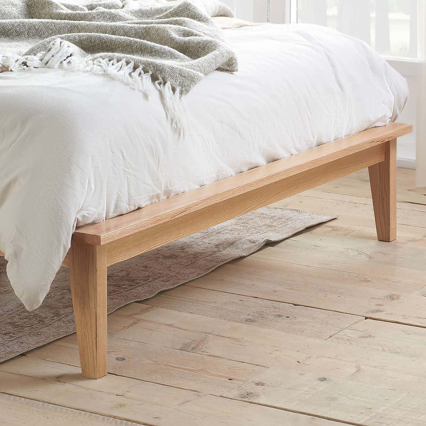 Birlea Astrid Rattan Bed Frame, Oak
