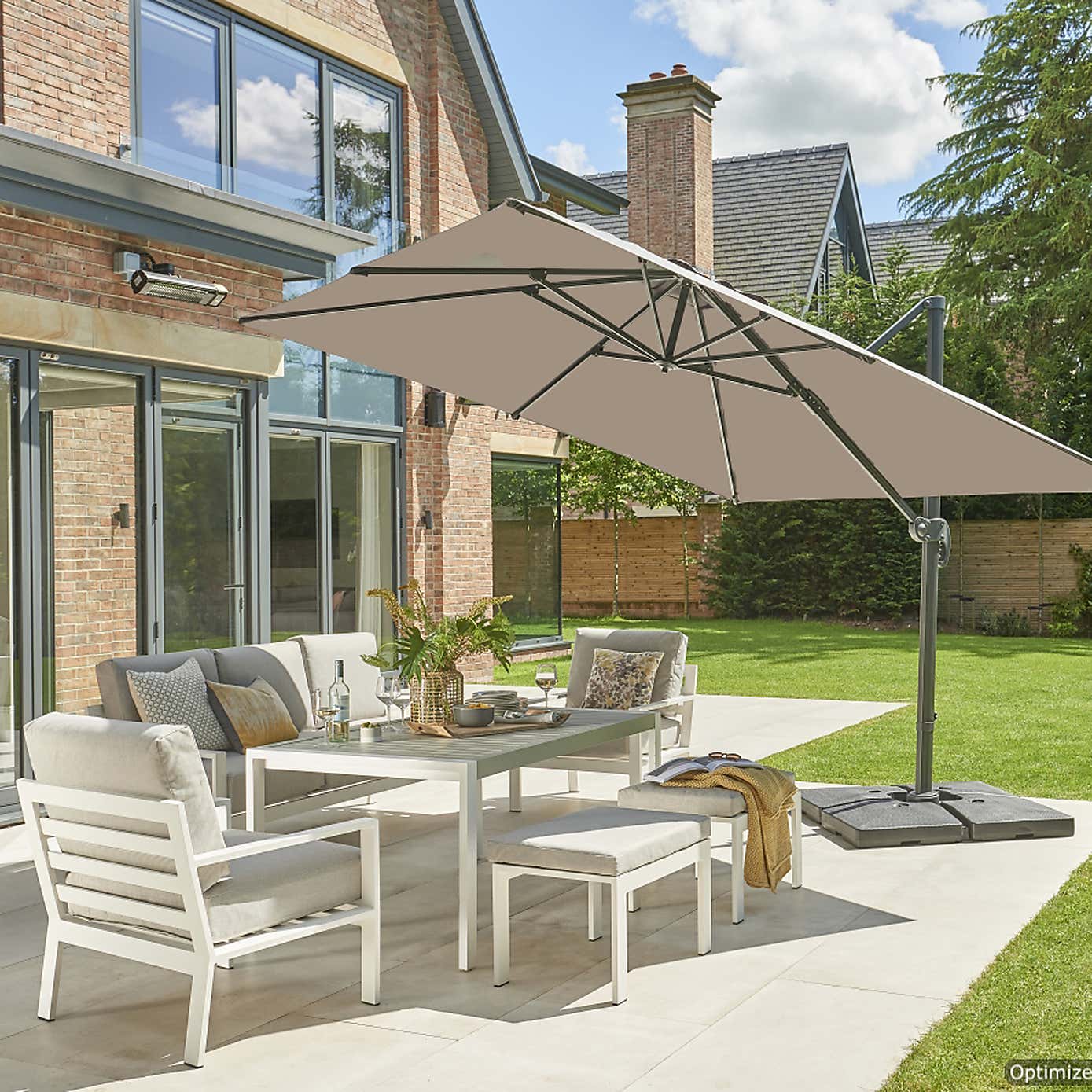 Executive Taupe Cantilever Parasol