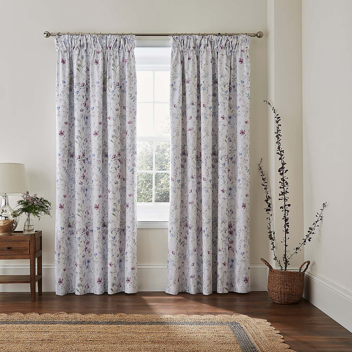 Dorma Wildflower Blackout Pencil Pleat Curtains