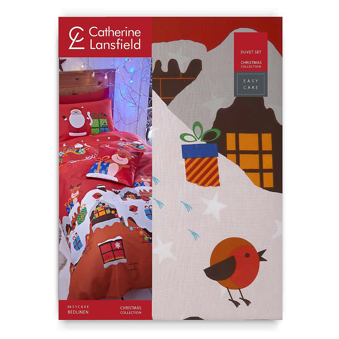 Catherine Lansfield Santas Christmas Presents Duvet Cover and Pillowcase Set