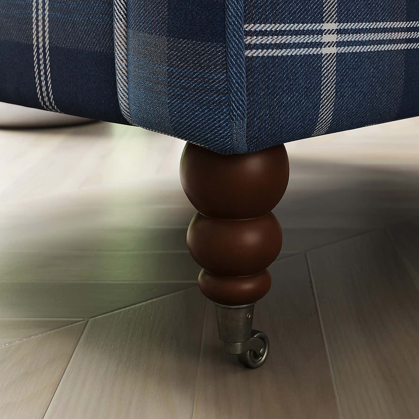 Oswald Grande Check Wingback Armchair