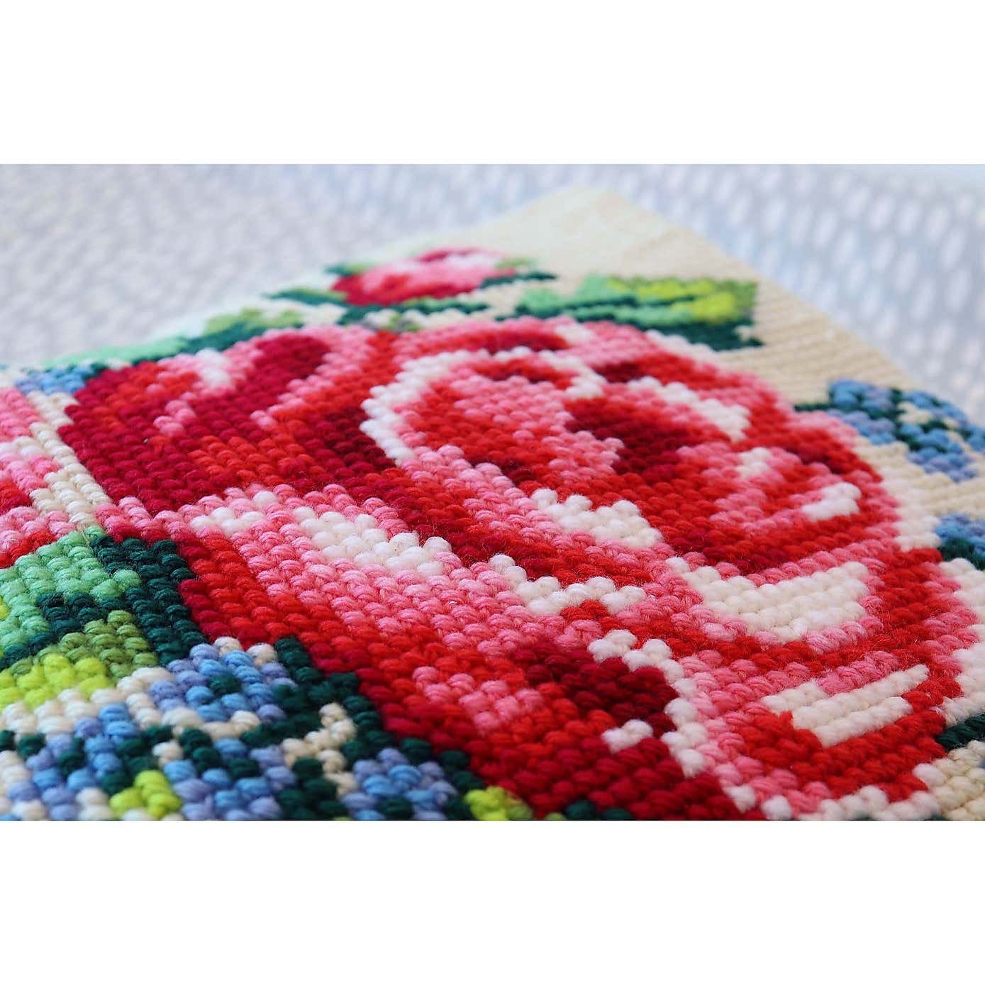 Cross Stitch Kit Cushion Floral Bloom