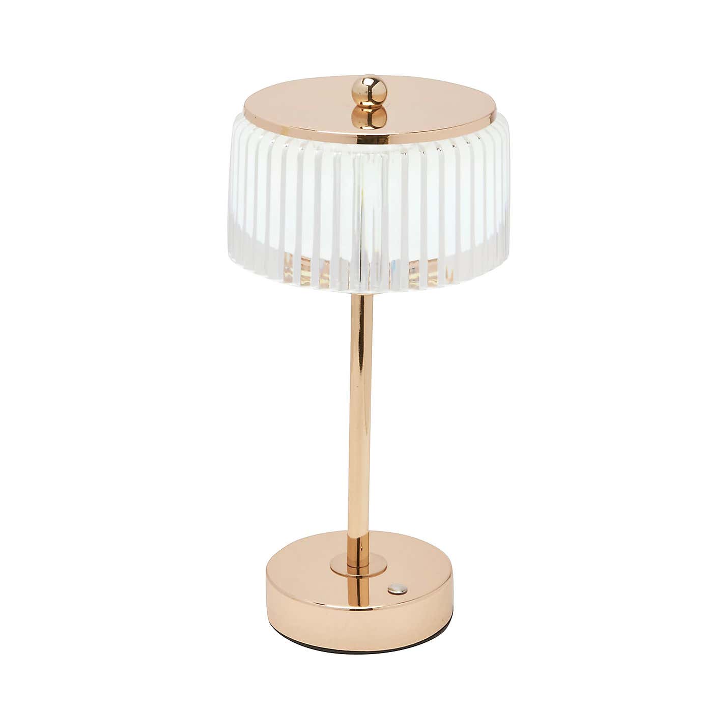 Hestia Gold Base Crystal Trim Rechargeable Colour Changing LED Touch Table Lamp