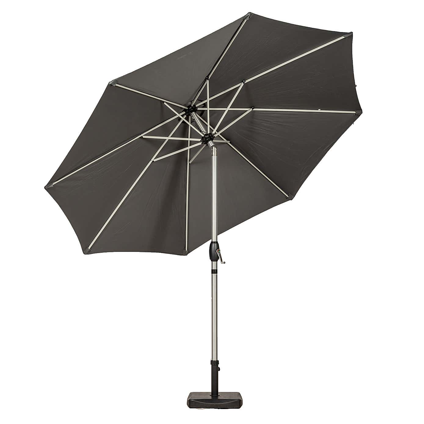 3m Royal Craft Brushed Aluminium Crank and Tilt Parasol