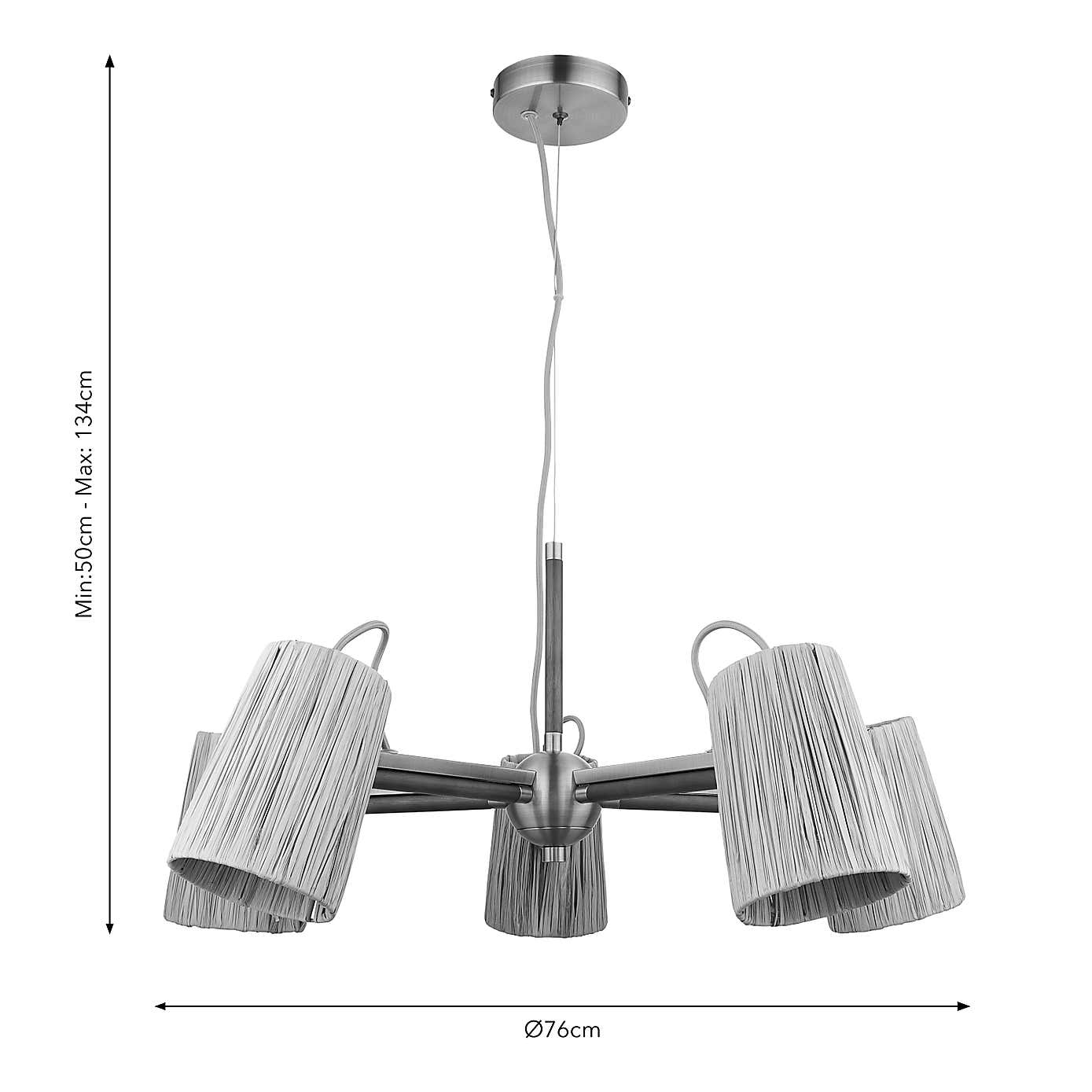 Marseille 5 Light Adjustable Ceiling Light