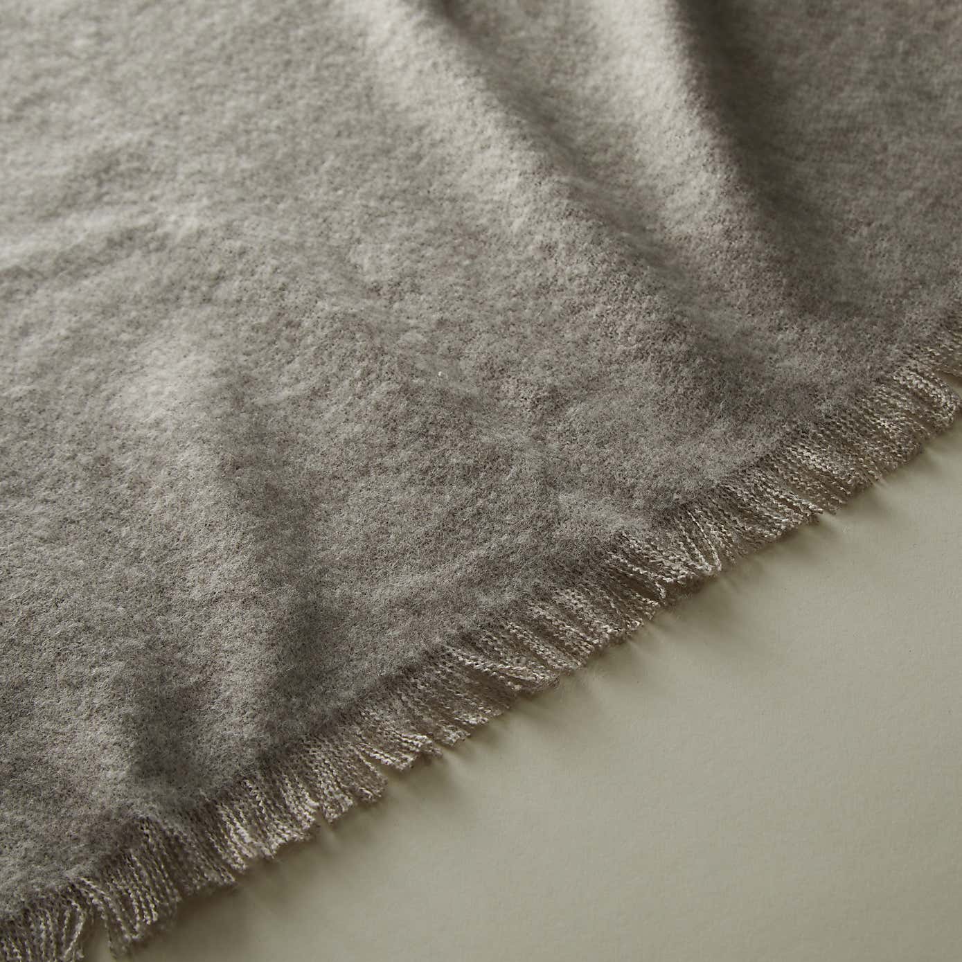 Brushed Grey Woven Throw