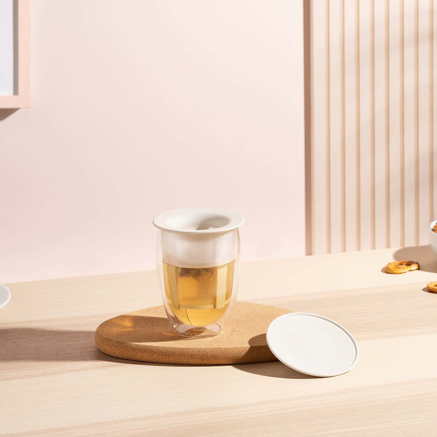 Bodum Tea For One Double Wall Glass with Tea Strainer, 350ml