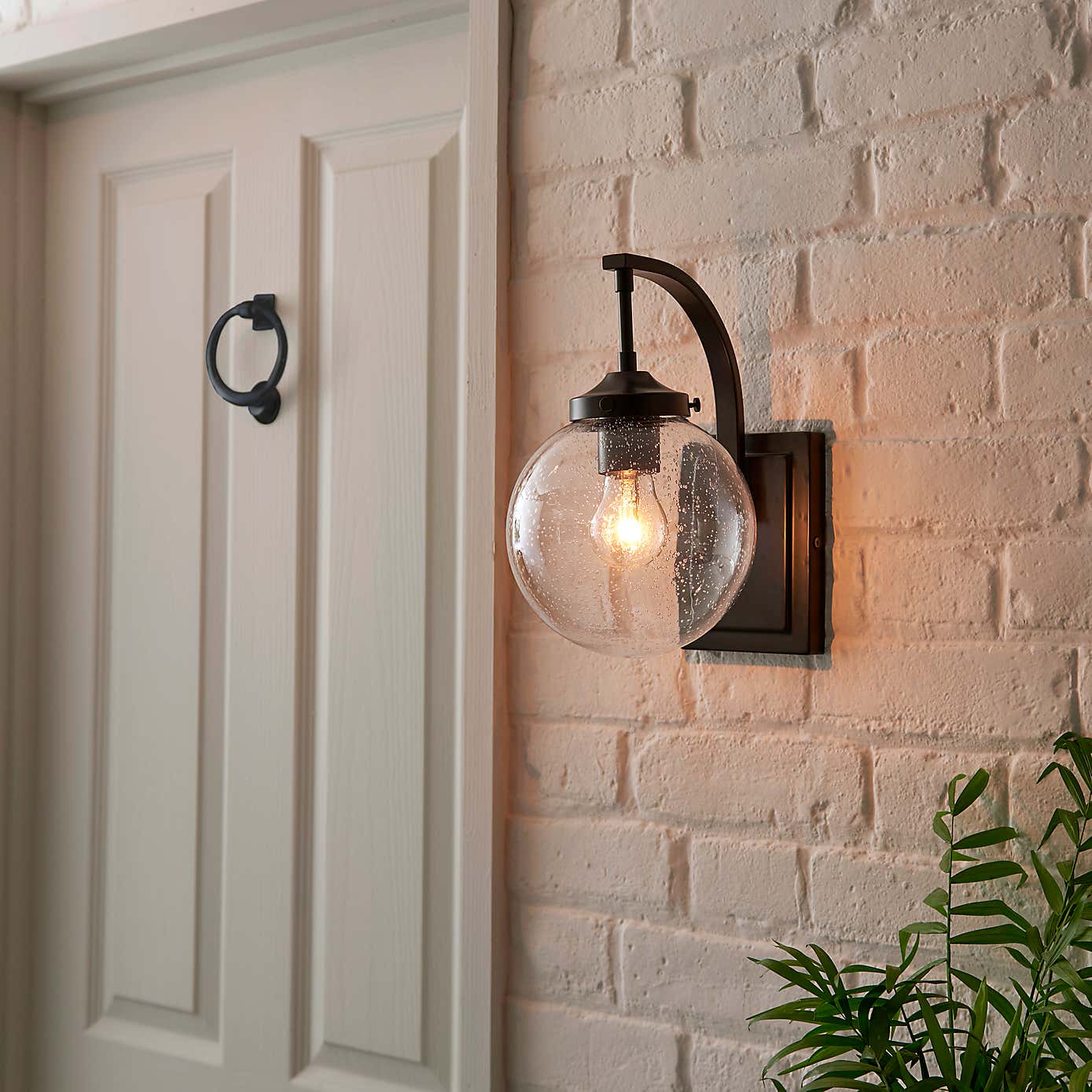 Twain Outdoor Globe Glass Wall Light