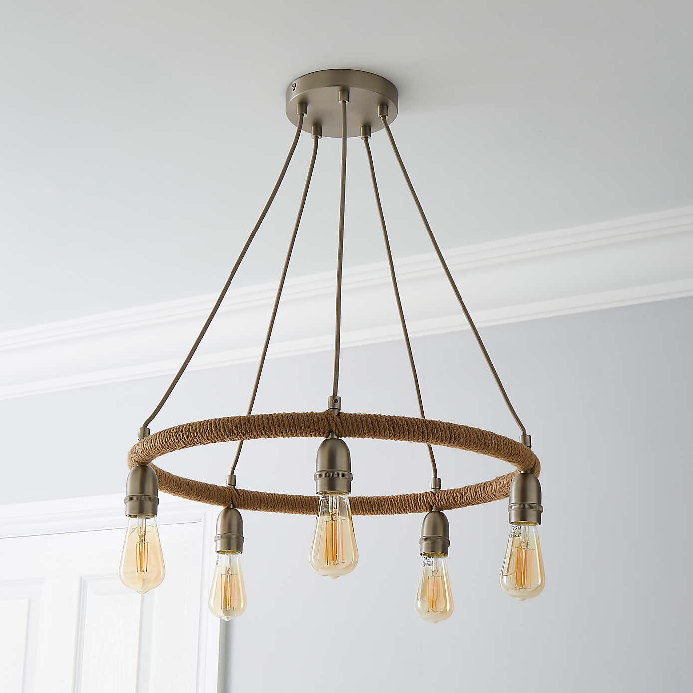 Shelley Rope 5 Light Ceiling Fitting