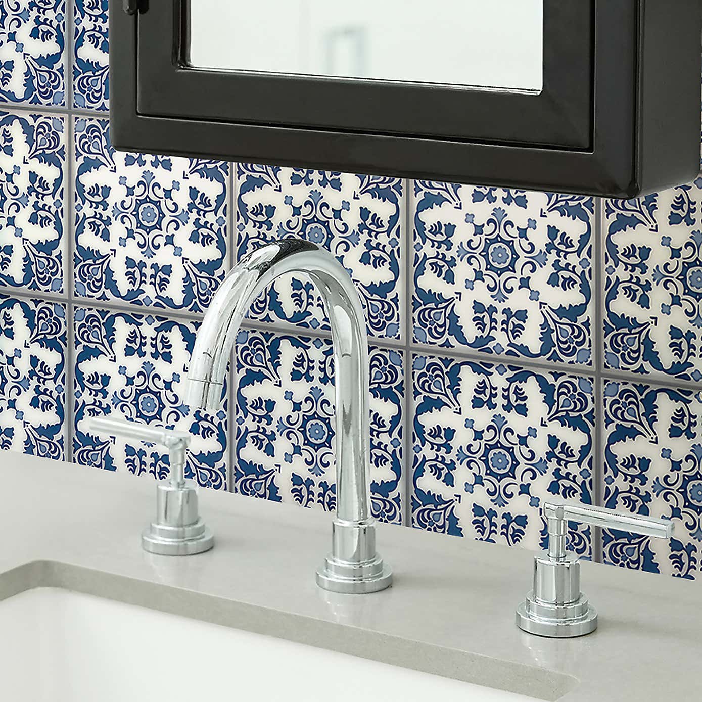 InHome Self Adhesive Backsplash Blue Tiles