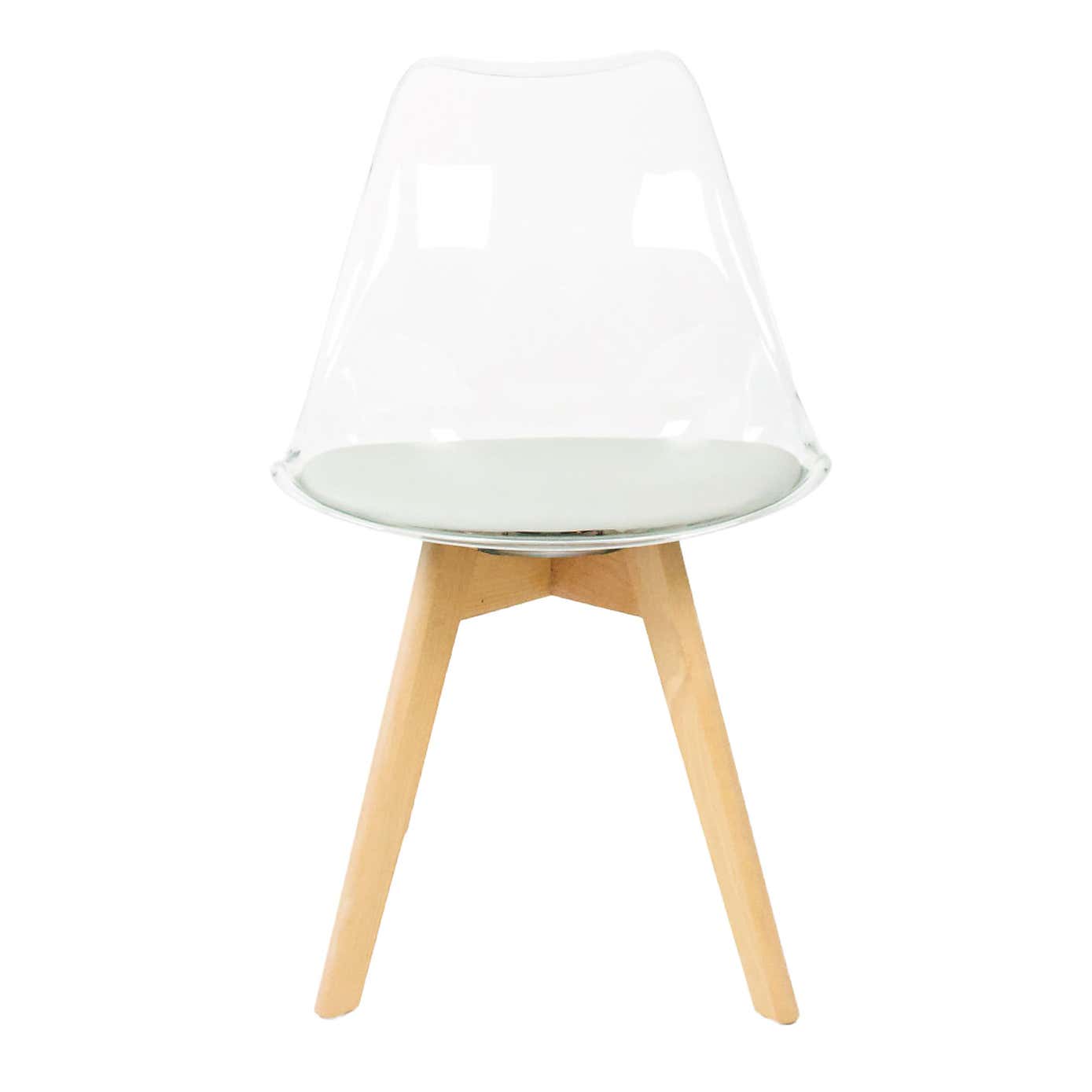 Fusion Living Soho Clear Plastic Dining Chair with Squared Legs