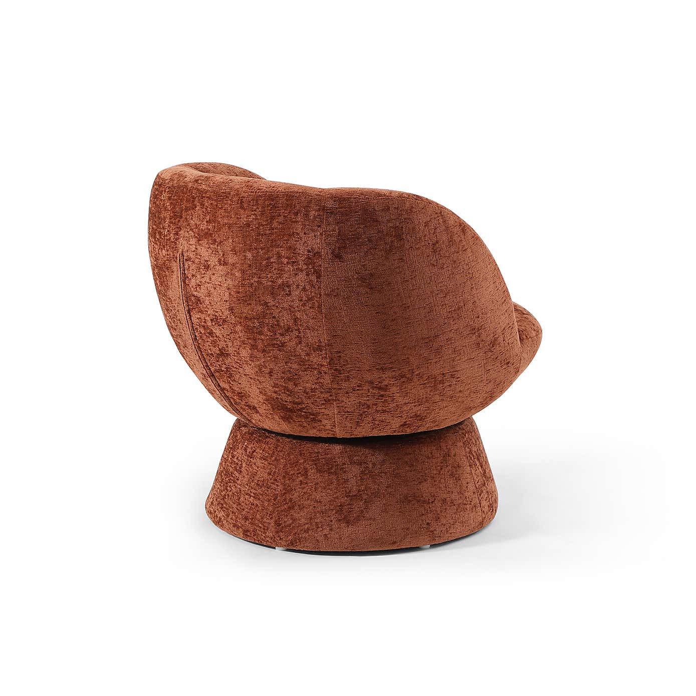 Tulip Chenille Curved Swivel Accent Chair